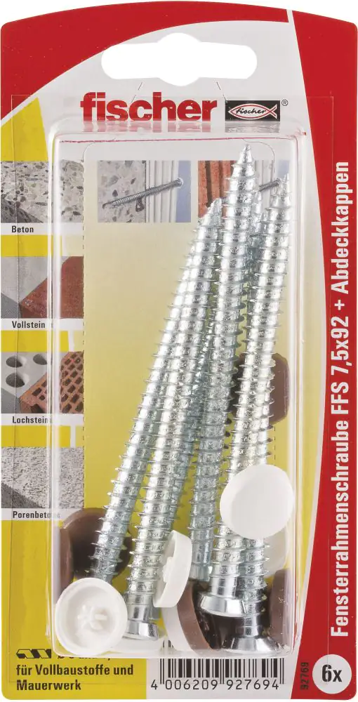 Fischer Fensterrahmenschrauben 7.5 x 92 mm TX 30 - 6 Stk.