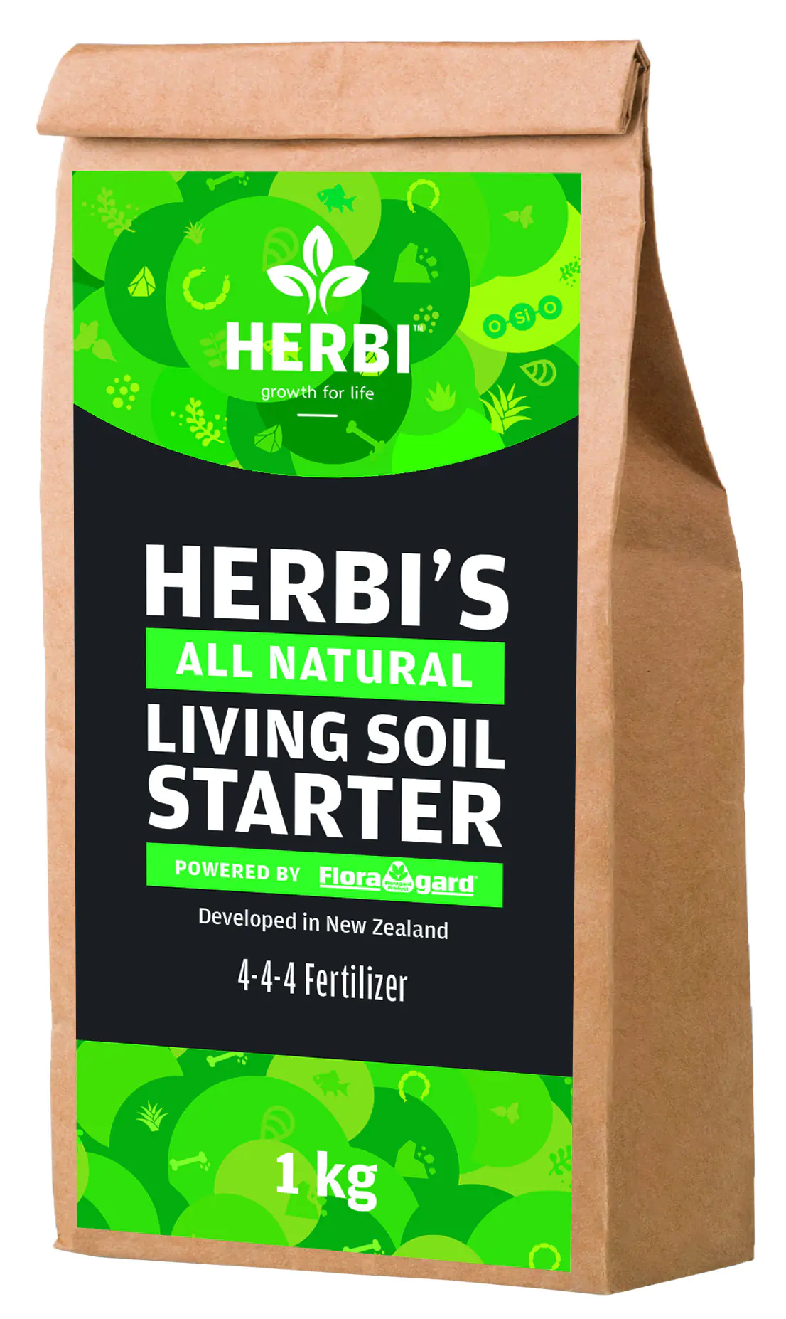 Herbi's Living Soil Grow Starter Biologisch aktiver Naturdünger 1 kg