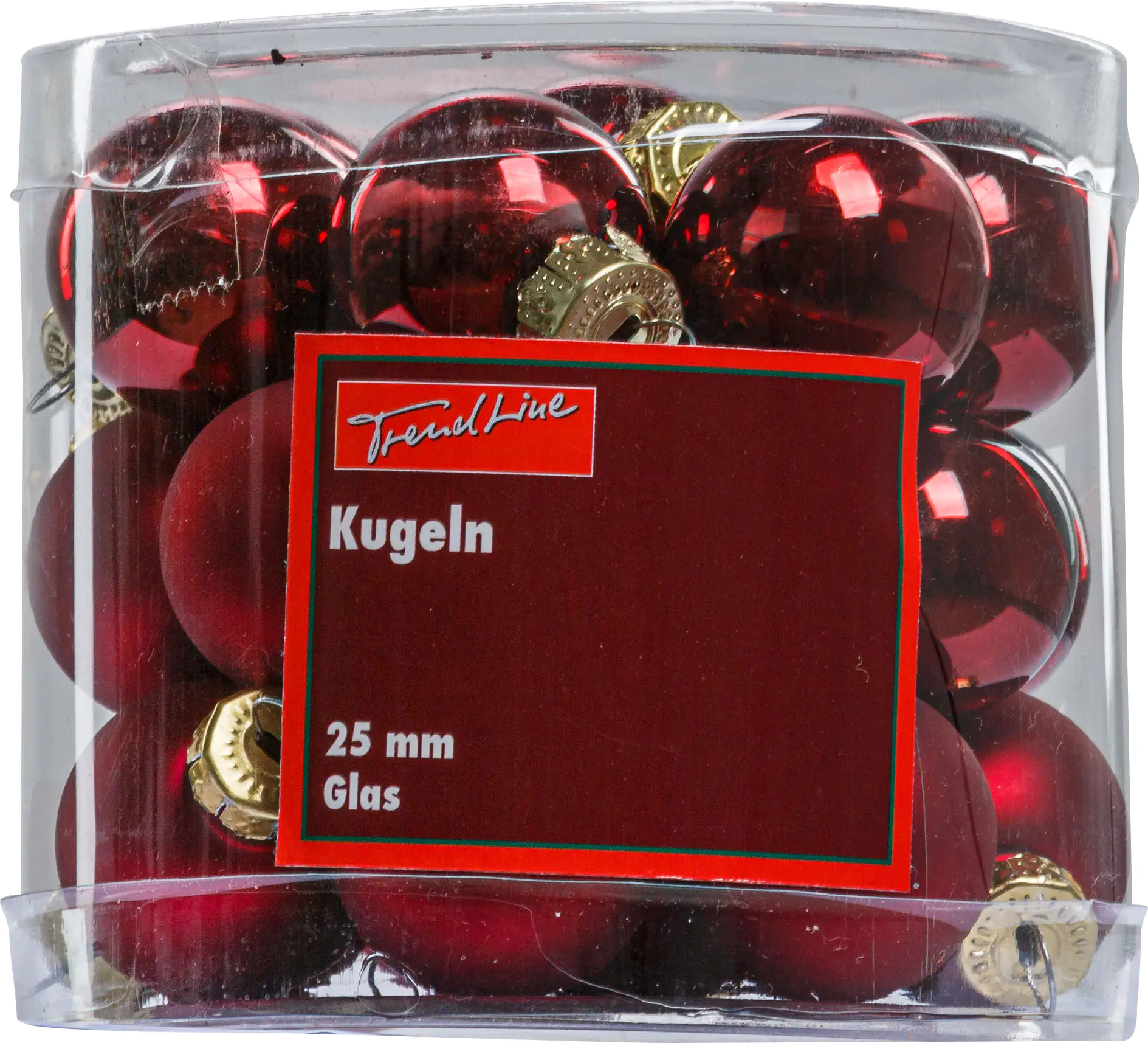 2076601538776_01 TrendLine Weihnachtskugeln aus Glas Ø 2,5 cm ochsenblut 24 Stück