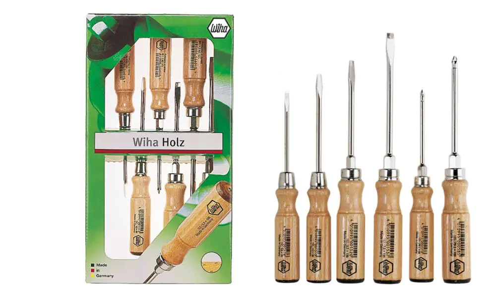 Wiha Schraubendrehersatz 5-teilig Kreuz-/Schlitz mit Holzgriff Wiha Schraubendrehersatz 5-teilig Kreuz-/Schlitz mit Holzgriff