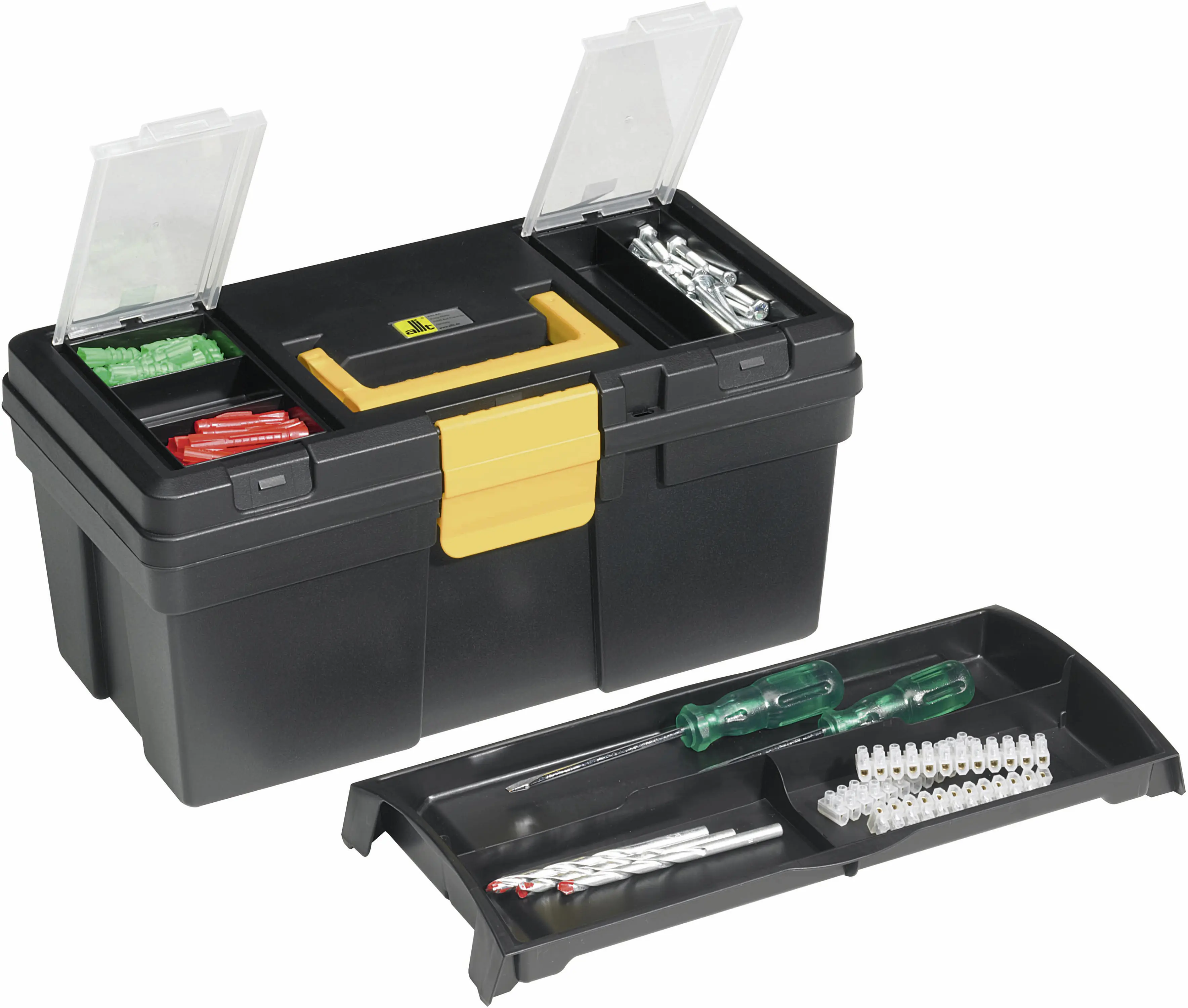 Allit Werkzeugkoffer McPlus Promo 16 schwarz gelb PP mit Trageschale, ohne Inhalt