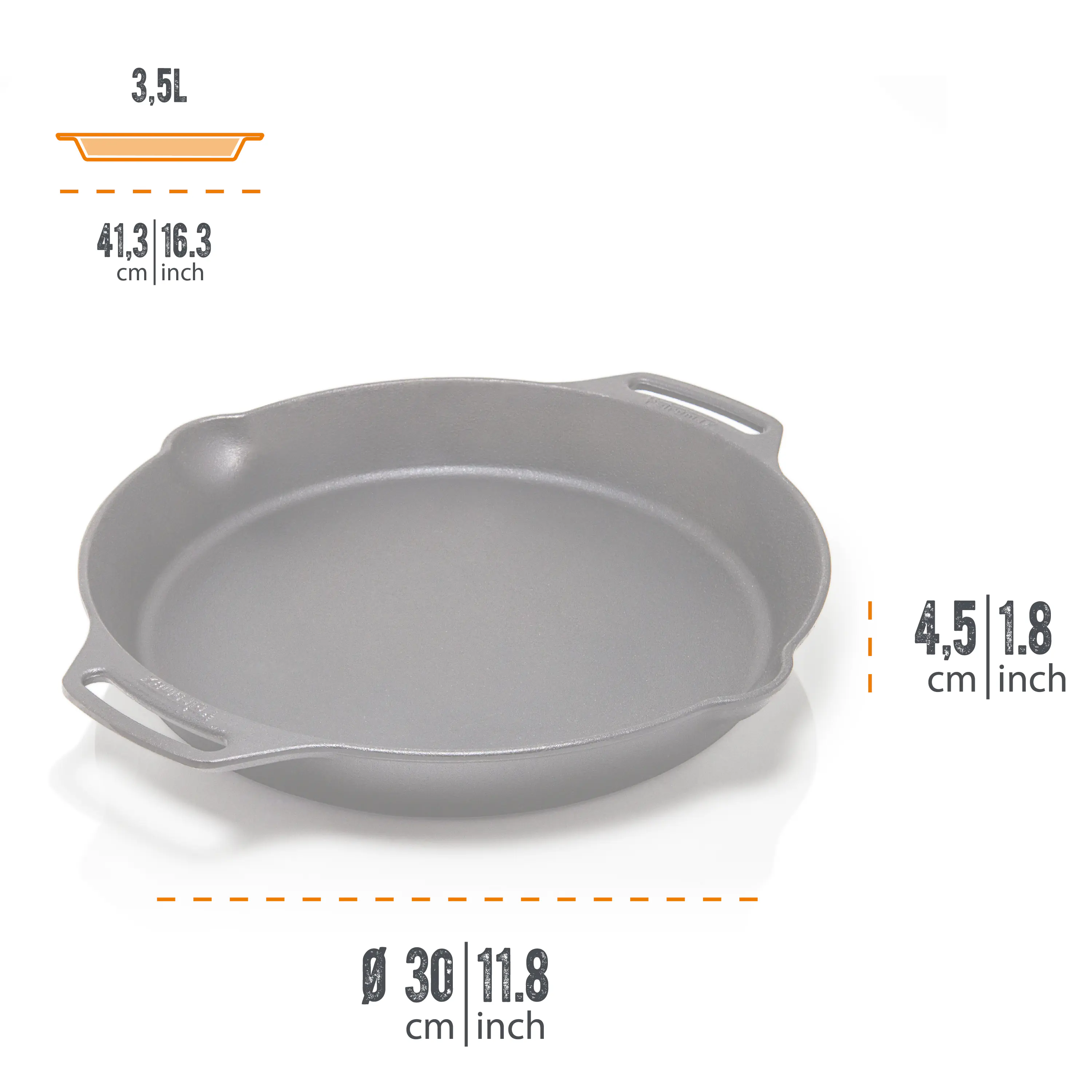 Petromax Feuerpfanne Gusseisen Ø 35 cm mit zwei Henkeln