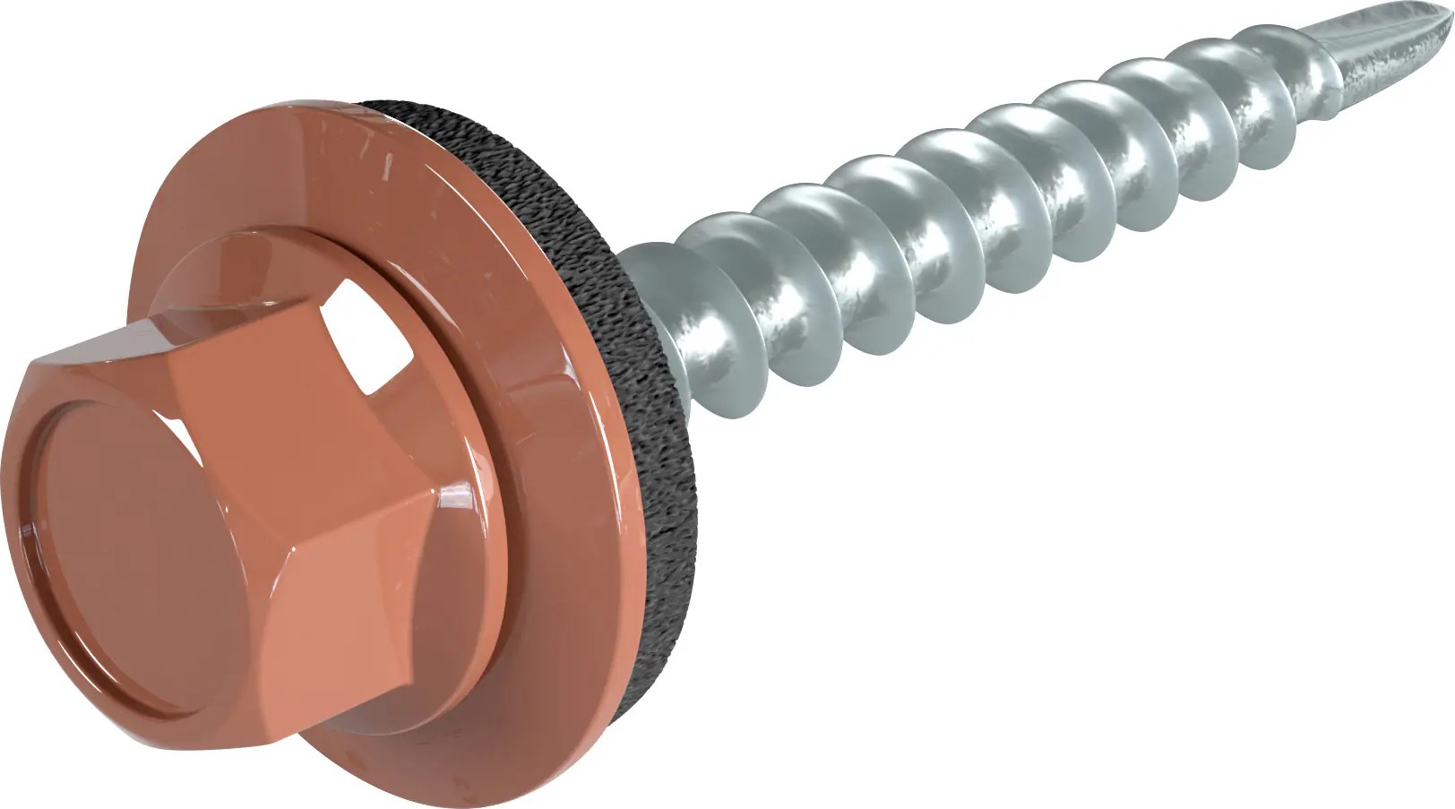 Weckman Bohrschrauben 4,8 x 35 mm sechskant - 100 Stk. ziegelrot