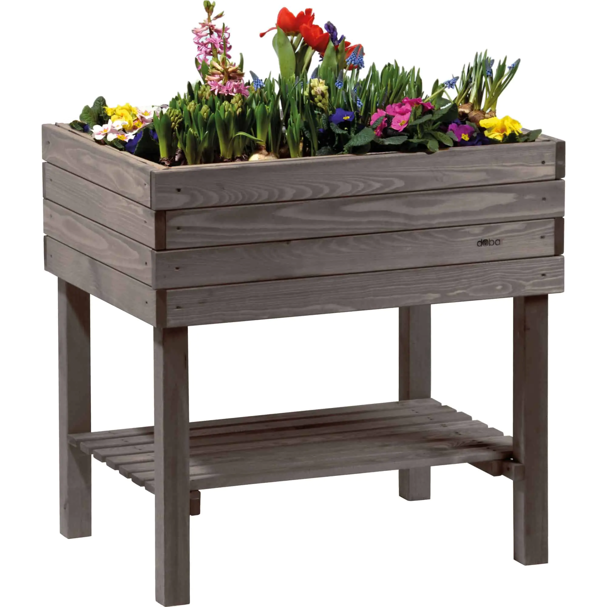 Dobar Hochbeet mit Ablageboden 80 x 58 x 80 cm, Anthrazit Dobar Hochbeet mit Ablageboden 80 x 58 x 80 cm, Anthrazit