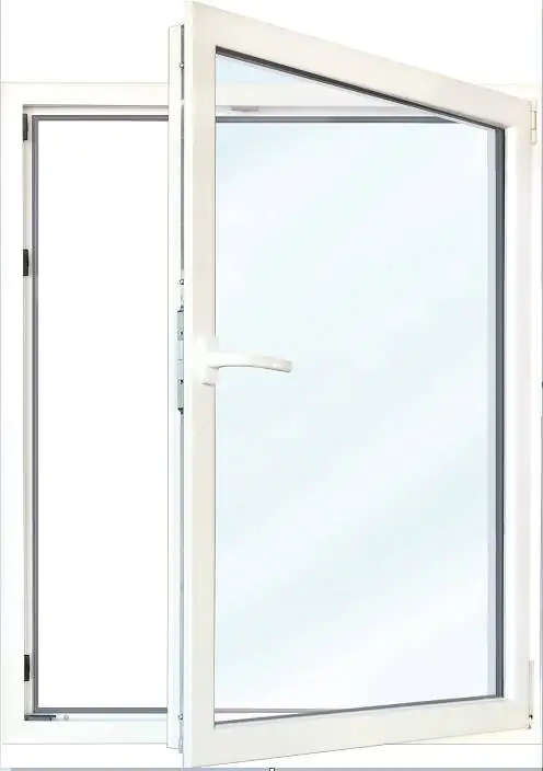 Meeth Fenster 55 x 90 cm DIN links 1 flügelig Dreh-Kipp weiß/golden Oak
