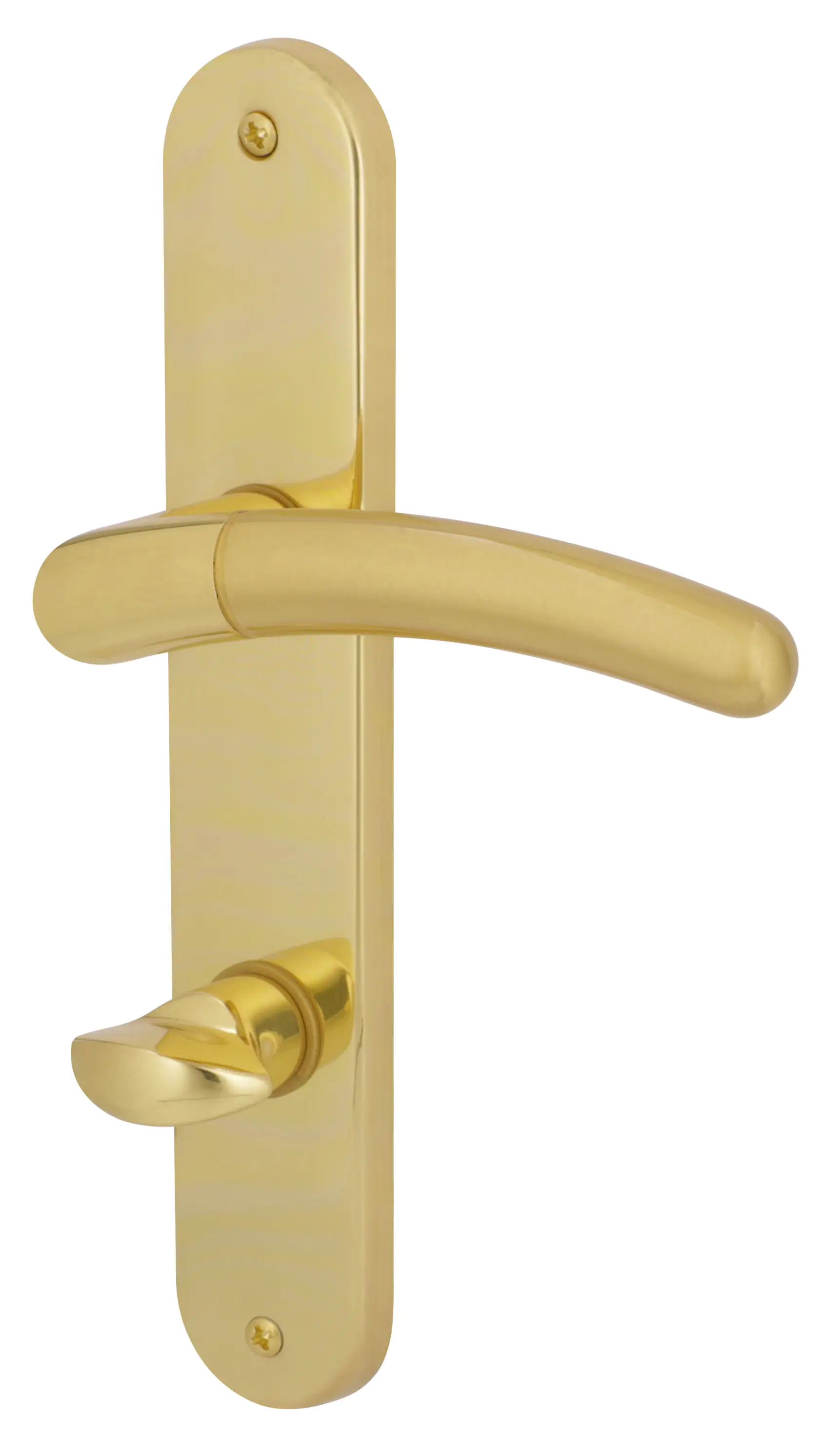 Alpertec WC-Langschildgarnitur Beate Messing gold abgerundet