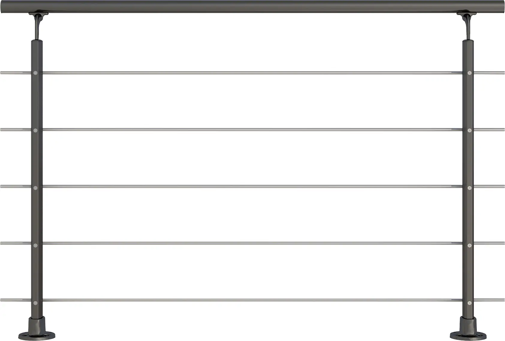 Dolle Geländerset anthrazit mit Edelstahlstäben für Bodenmontage