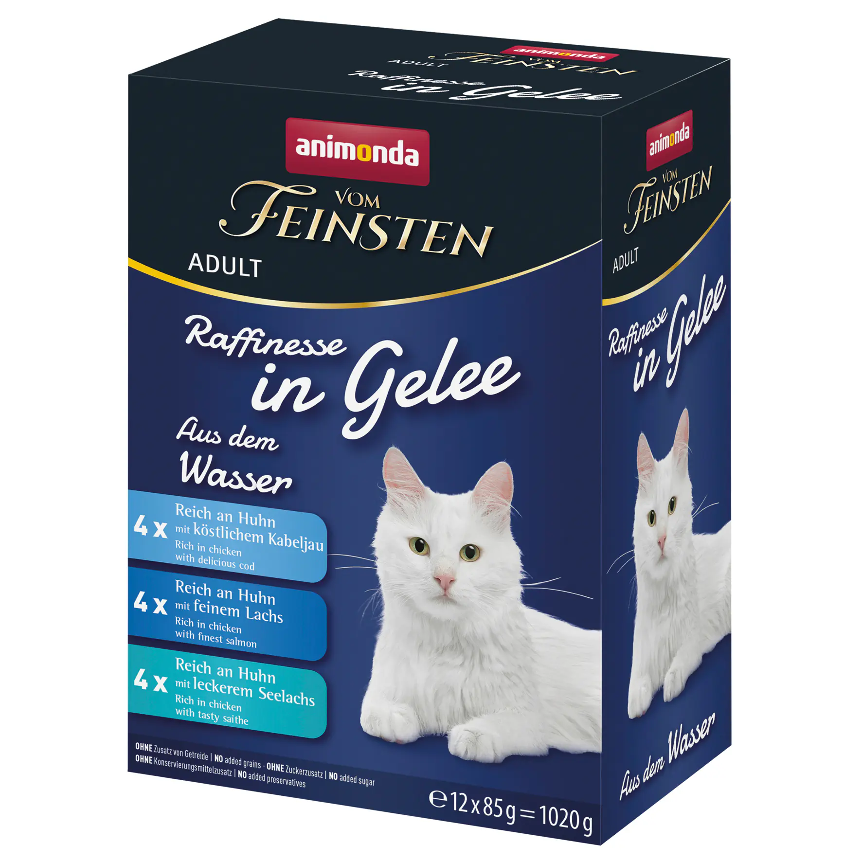 Animonda vom Feinsten Raffinesse Katzennassfutter Adult 12 x 85 g Mix aus dem Wasser in Gelee