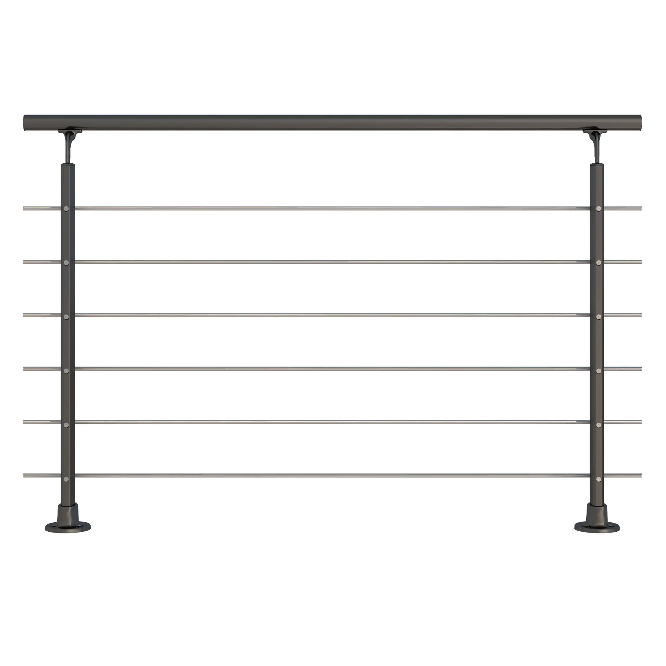 DOLLE Geländer-Komplettset, Alu anthrazit, 150 cm Oberboden Montage 