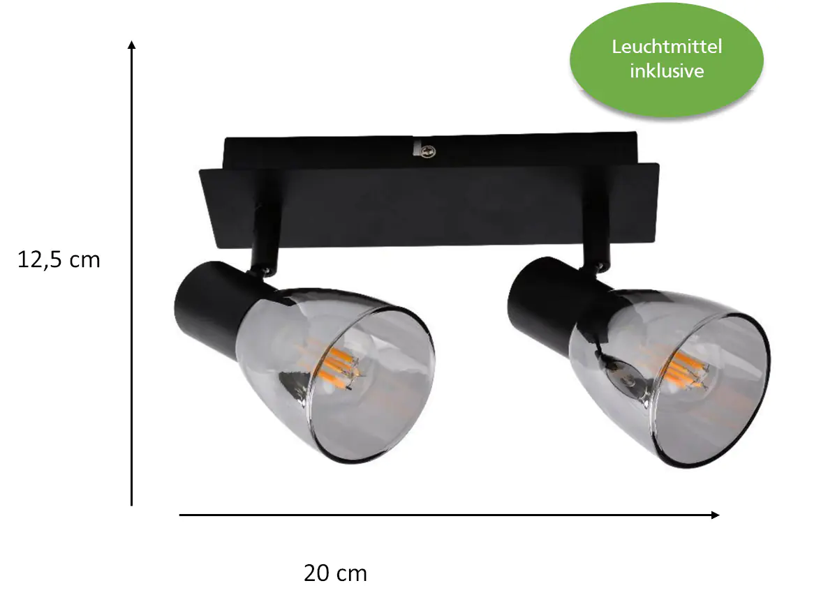 Primaster Deckenstrahler 2er LED Spot Miami E14 20 x 12,5 cm schwarz Primaster Deckenstrahler 2er LED Spot Miami E14 20 x 12,5 cm schwarz