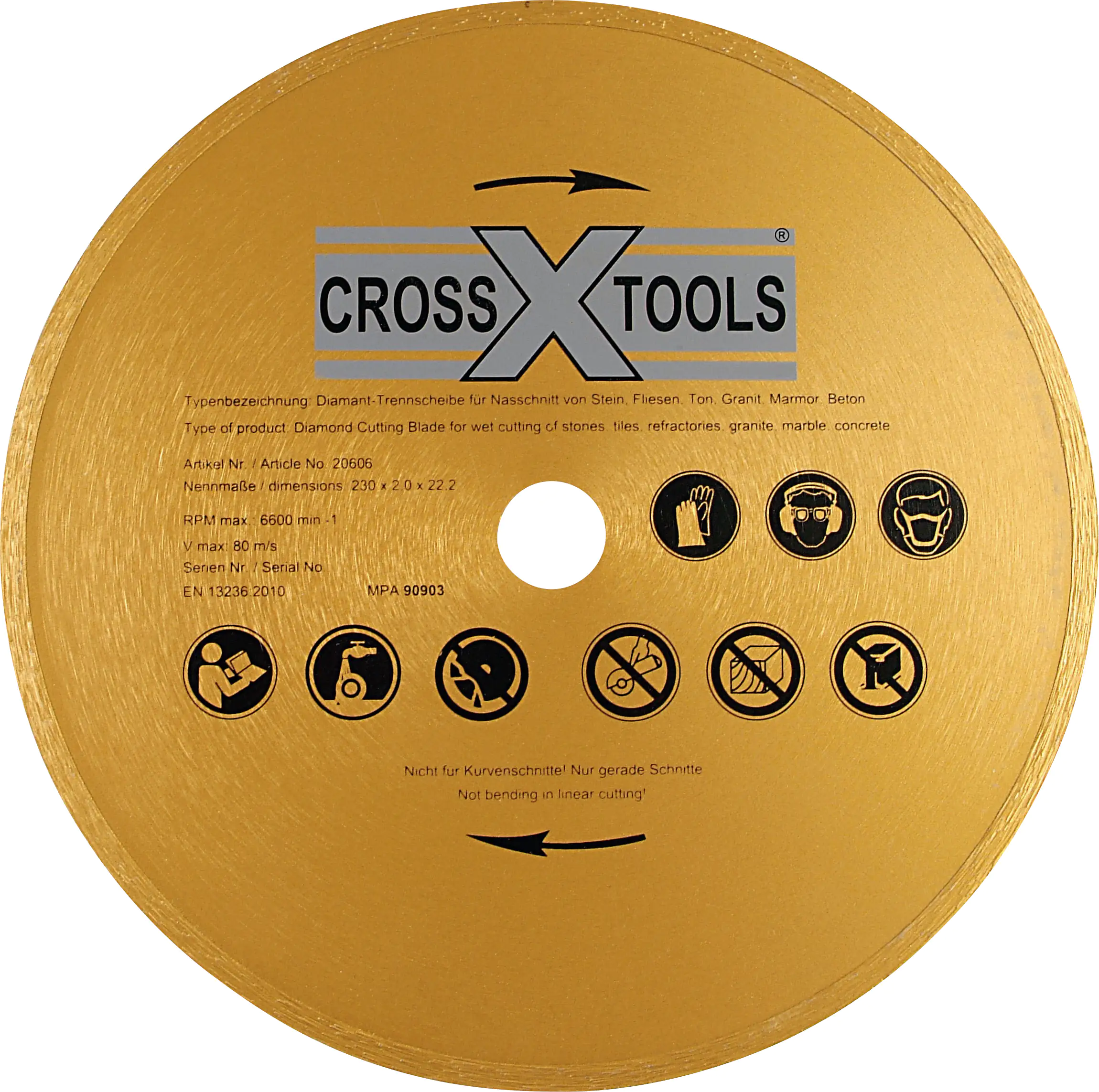 Cross Tools Diamanttrennscheibe 230 x 25,4 mm Cross Tools Diamanttrennscheibe 230 x 25,4 mm