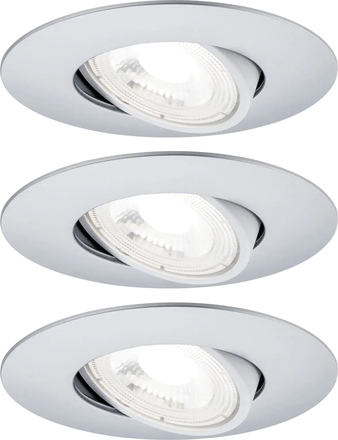 Paulmann LED Einbauleuchte chrom matt schwenkbar schwenkbar 3er Set Paulmann LED Einbauleuchte chrom matt schwenkbar schwenkbar 3er Set