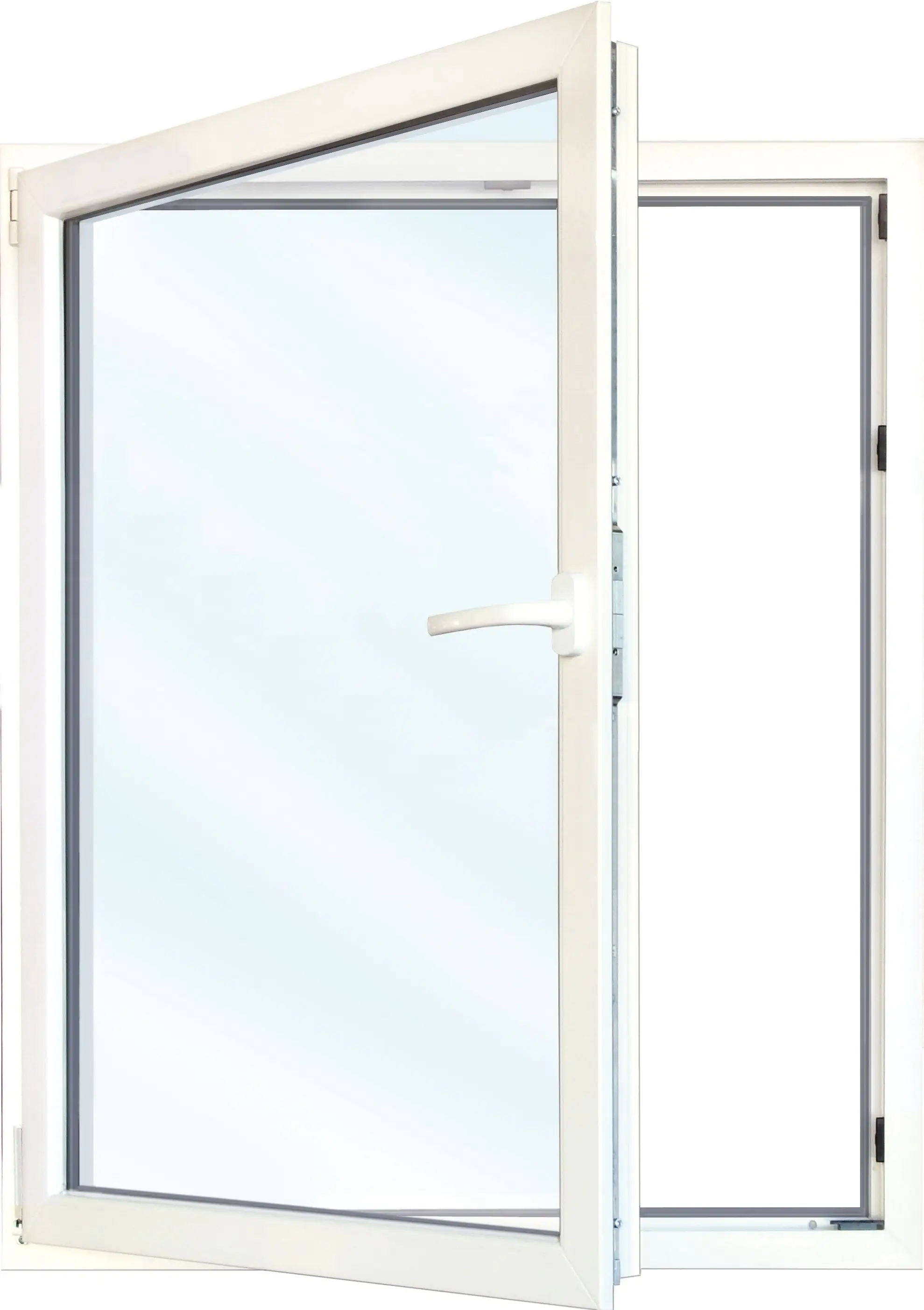 Meeth Fenster 55 x 120 cm DIN links 1 flügelig Dreh-Kipp weiß/ titan