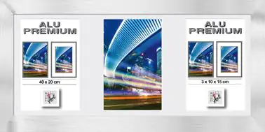 Aluminiumrahmen Quattro silber, 20 x 40 cm