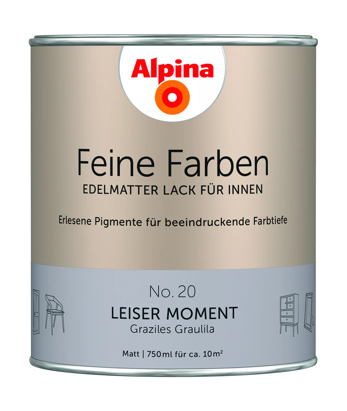 Alpina Feine Farben Lack No. 20 Leiser Moment - graulila 750 ml