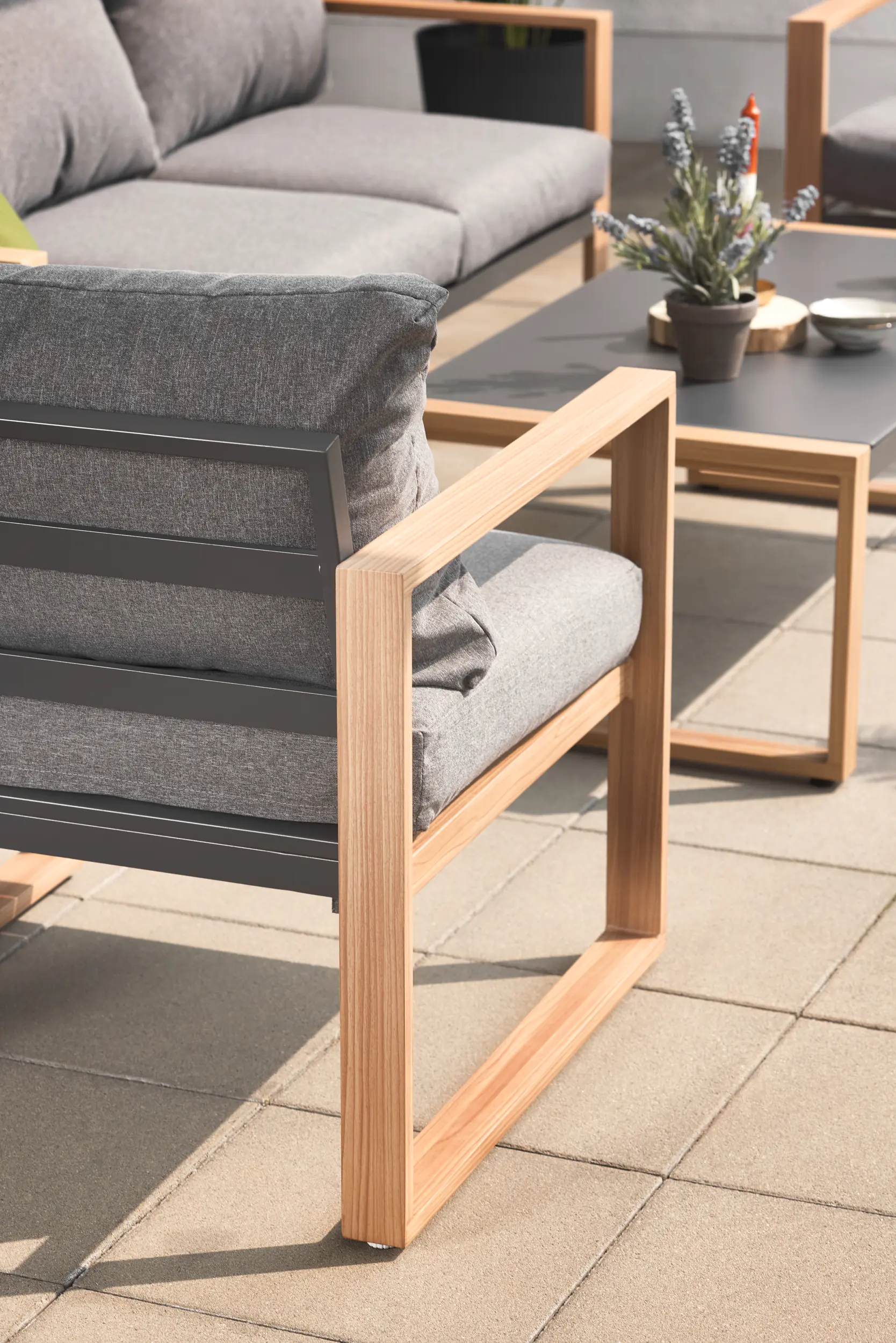 Primaster Gartenmöbel-Set Marbella Aluminium in Holzoptik