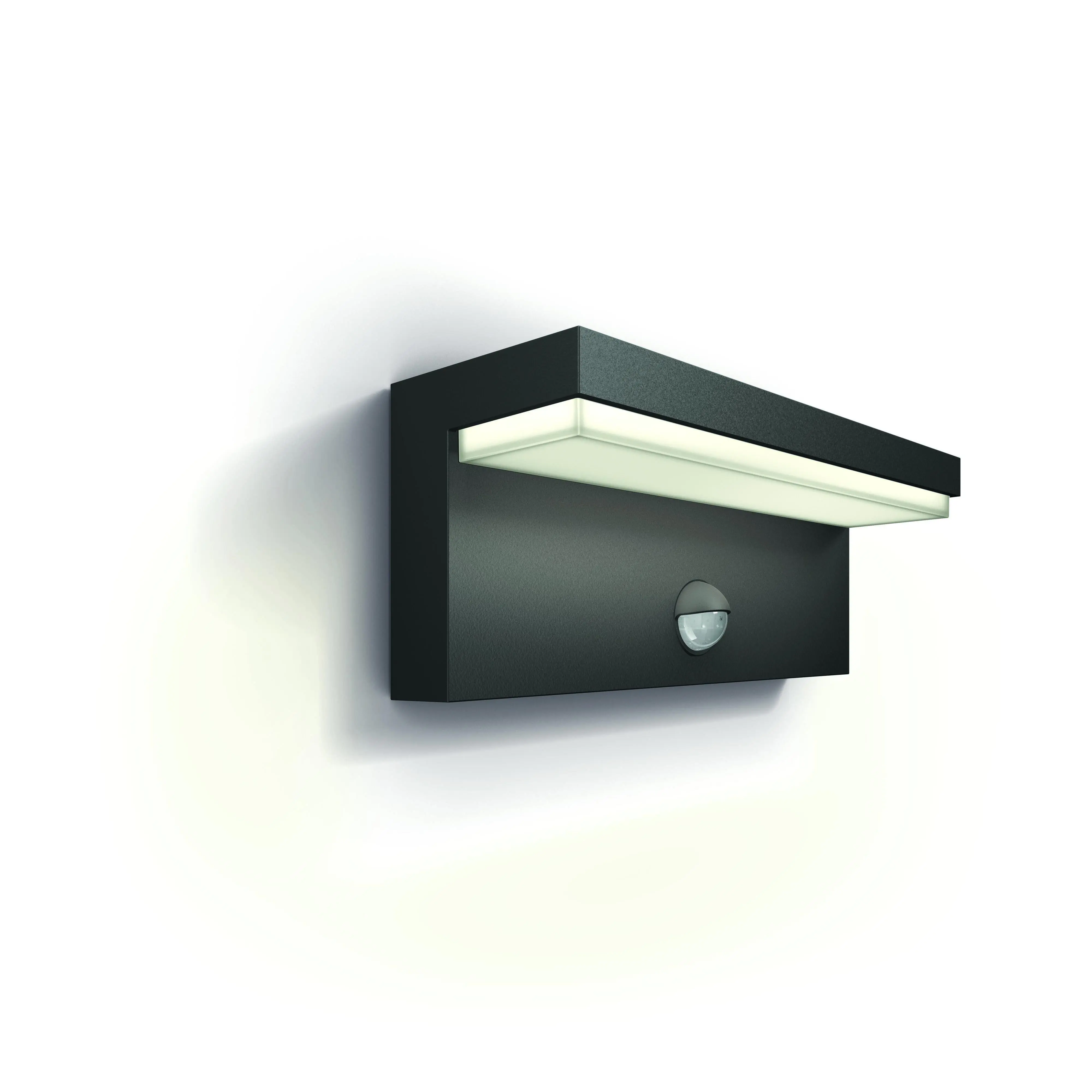 Philips LED Außenwandleuchte Bustan anthrazit mit Bewegunsmelder warmweiß