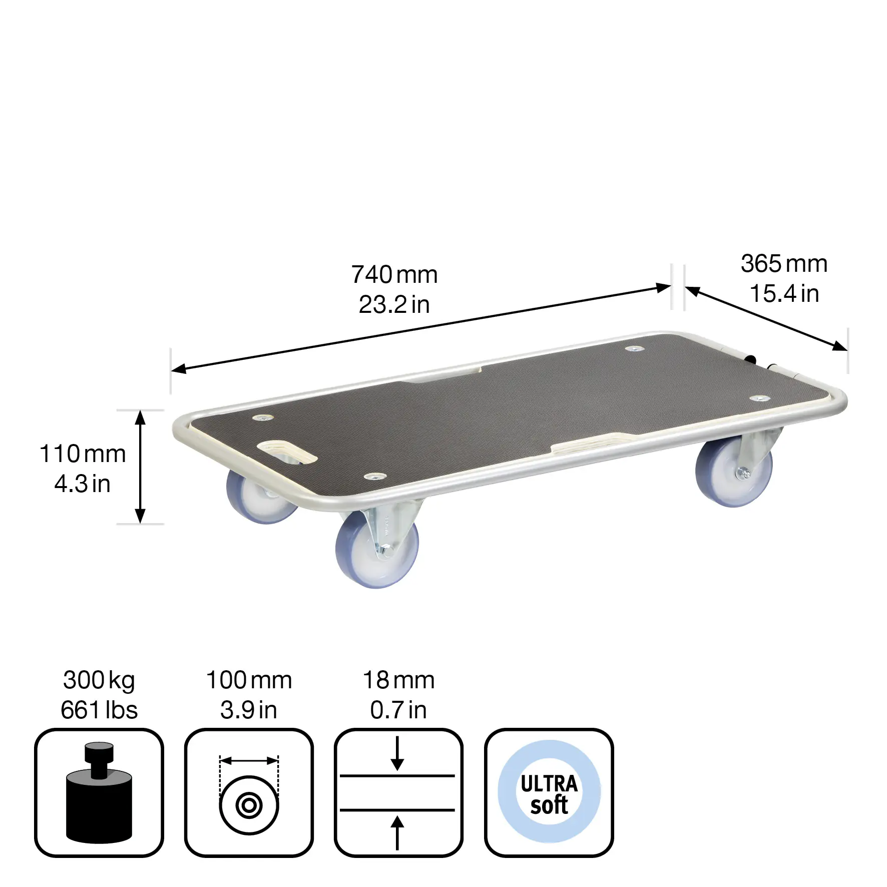 Wagner Transportwagen 74 x 37 cm Traglast 300 kg klappbar Wagner Transportwagen 74 x 37 cm Traglast 300 kg klappbar