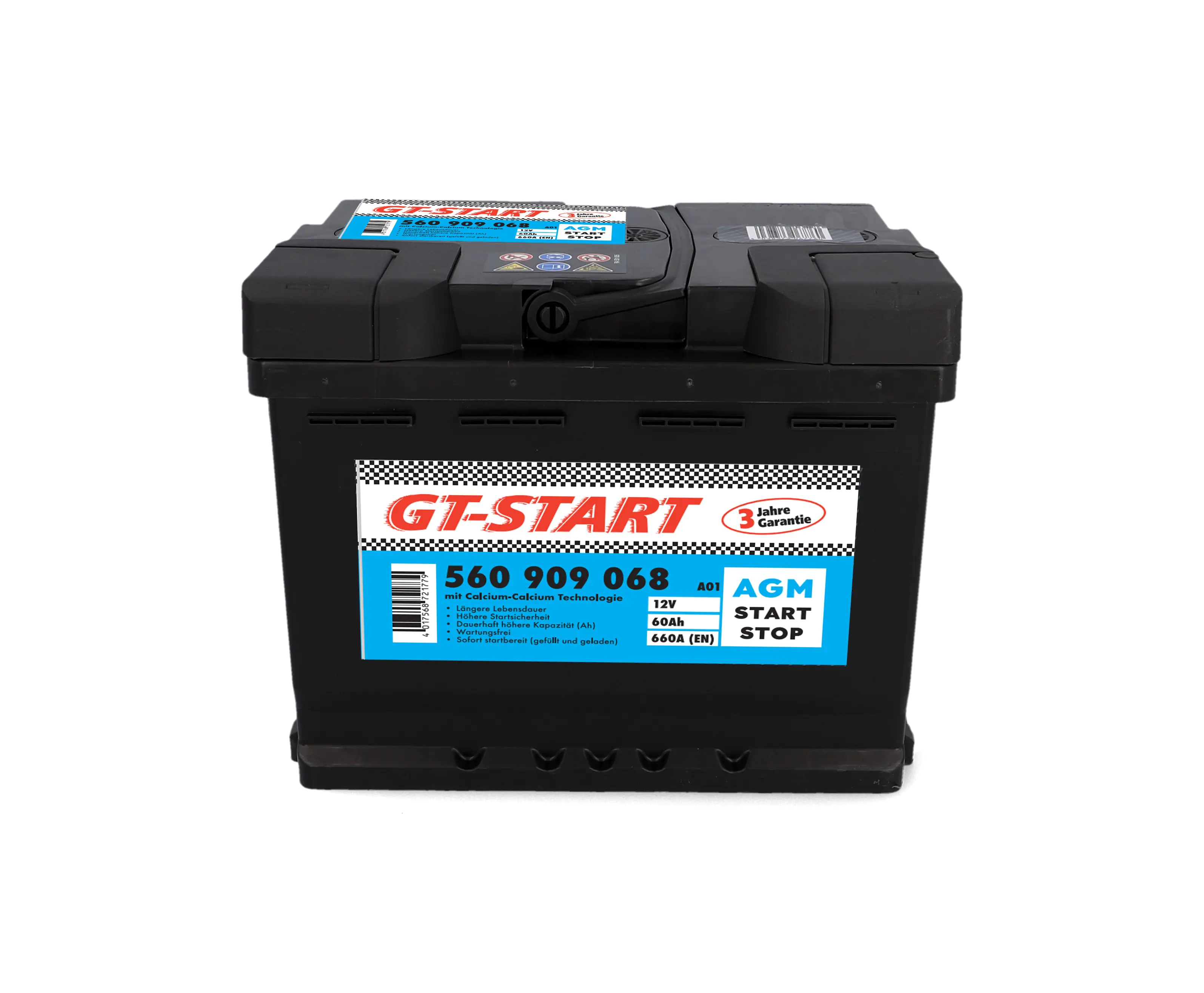 GT-Start Starterbatterie AGM 60Ah 660A  GT-Start Starterbatterie AGM 60Ah 660A