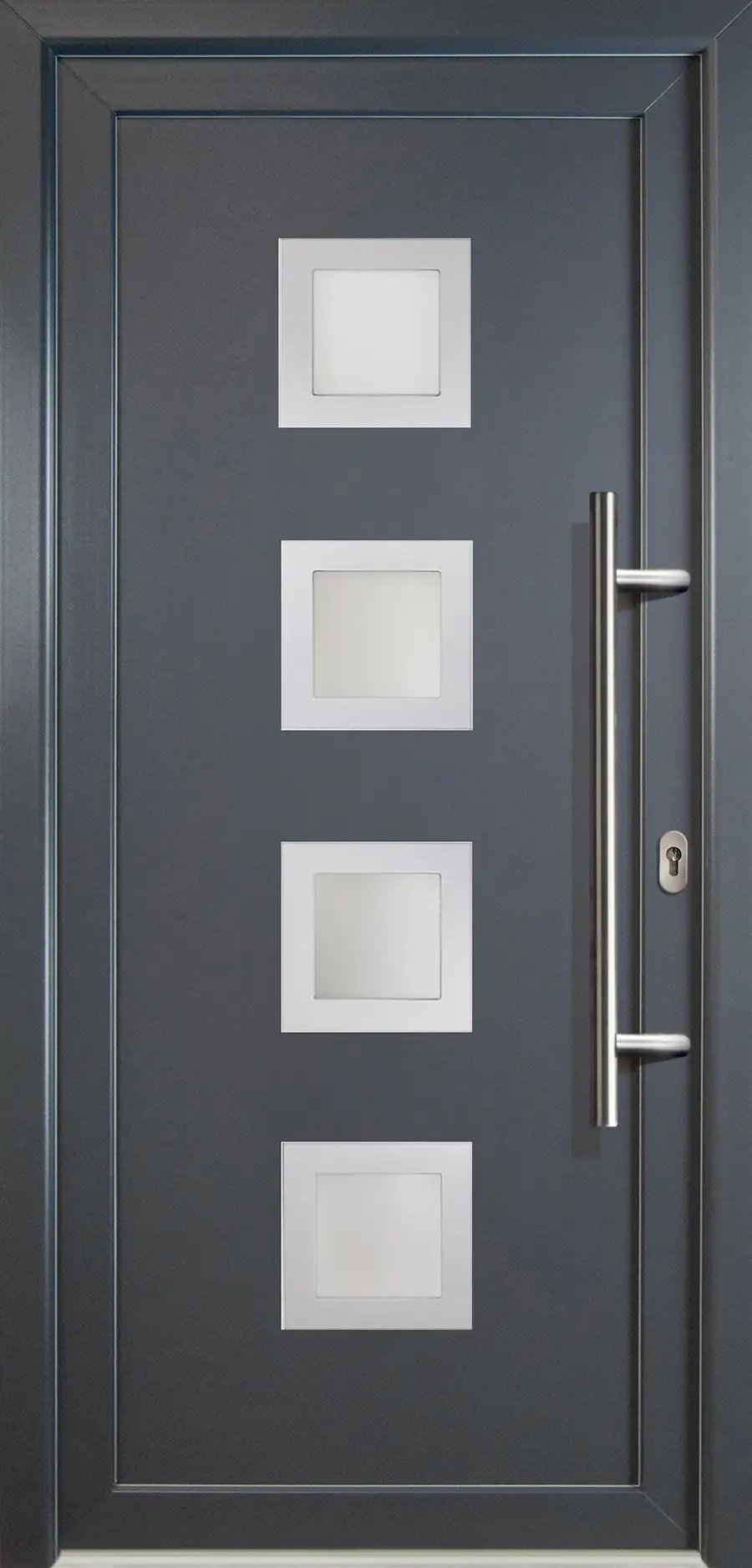 4057209981117 Meeth Haustür Signum PVC Modell 84 98 x 208 cm, DIN rechts, weiß/titan