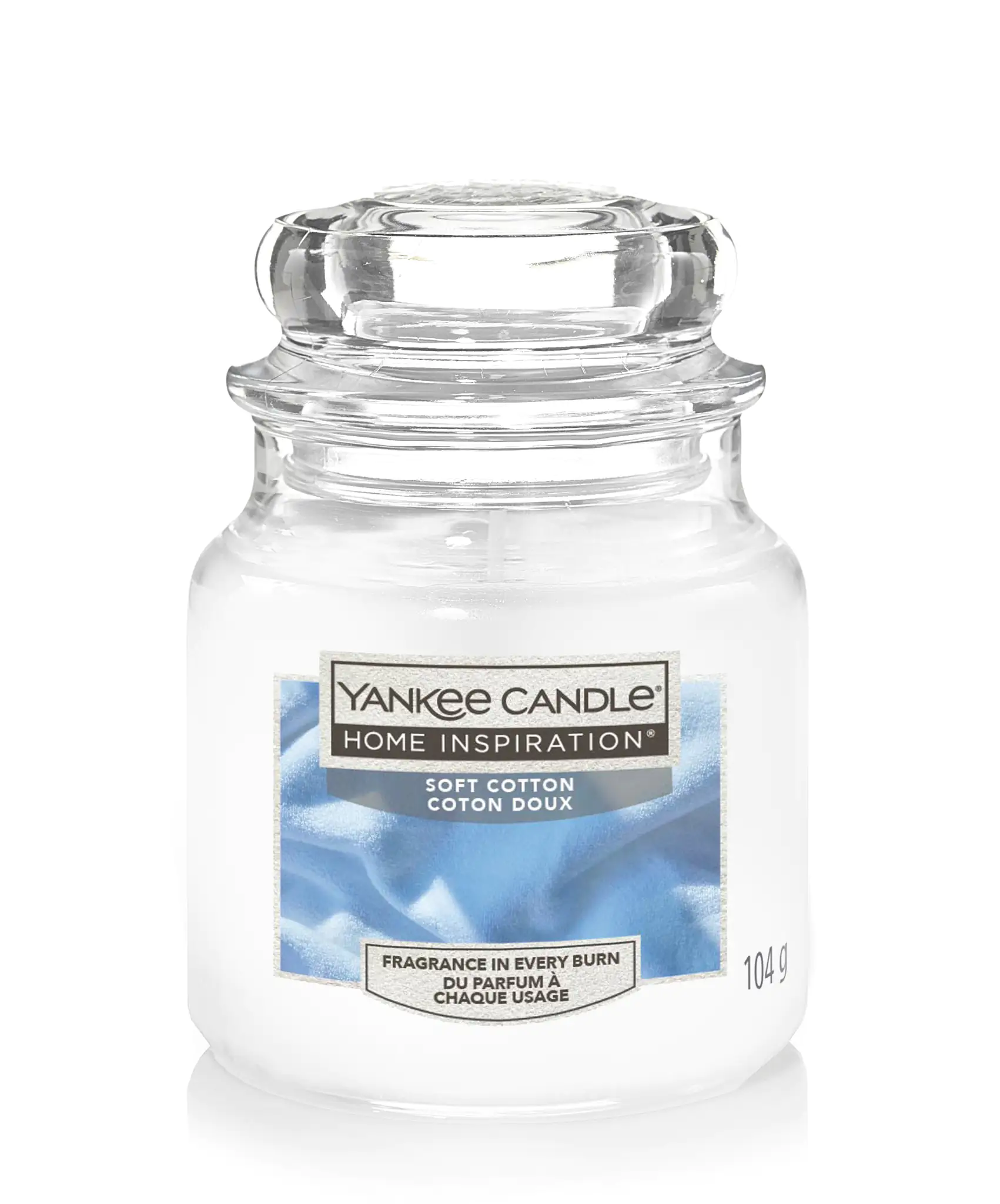 Yankee Candle Duftkerze Kleines Glas Soft Cotton 104 g, weiß