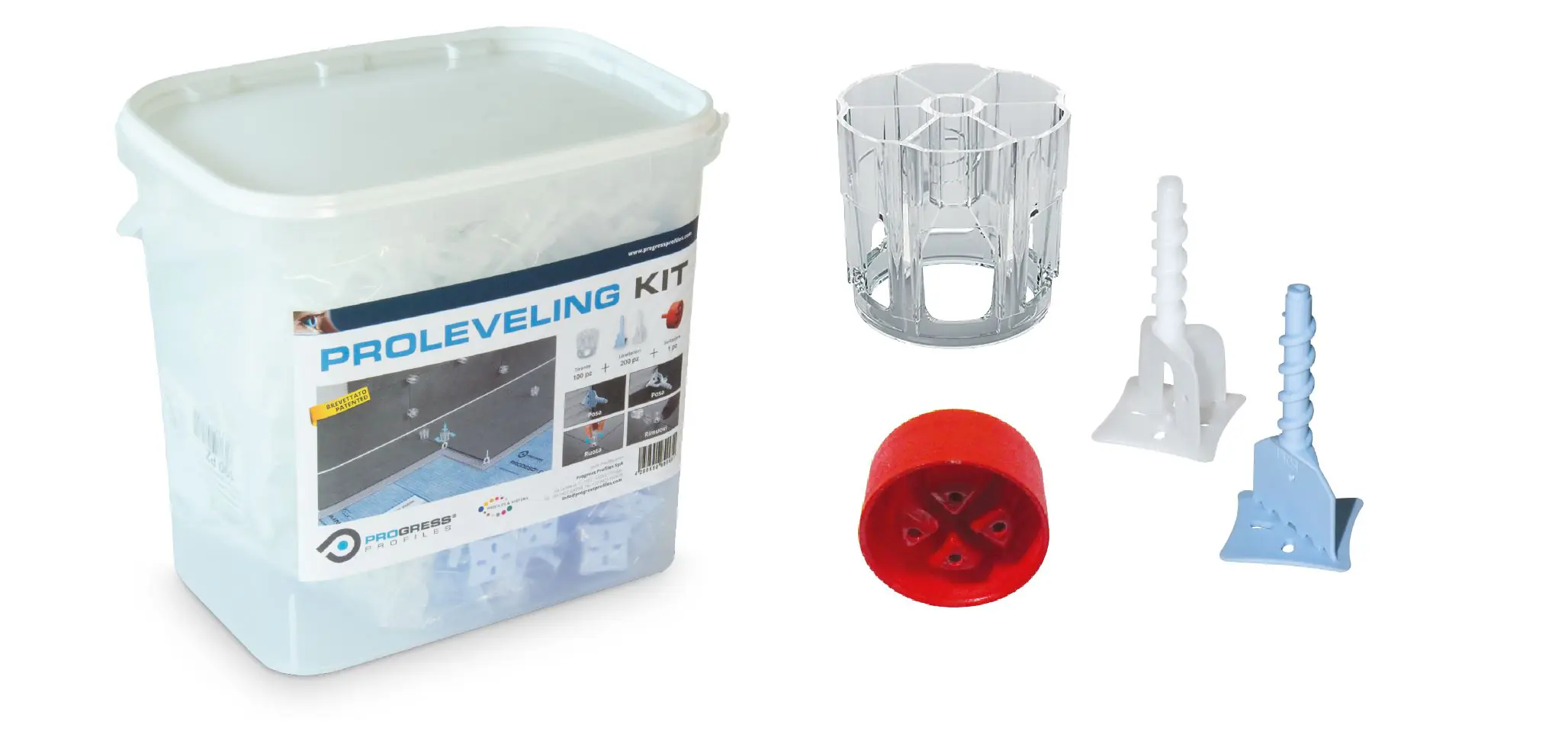 Proleveling Fliesenzubehör-Eimer 251 tlg. für Drehsystem