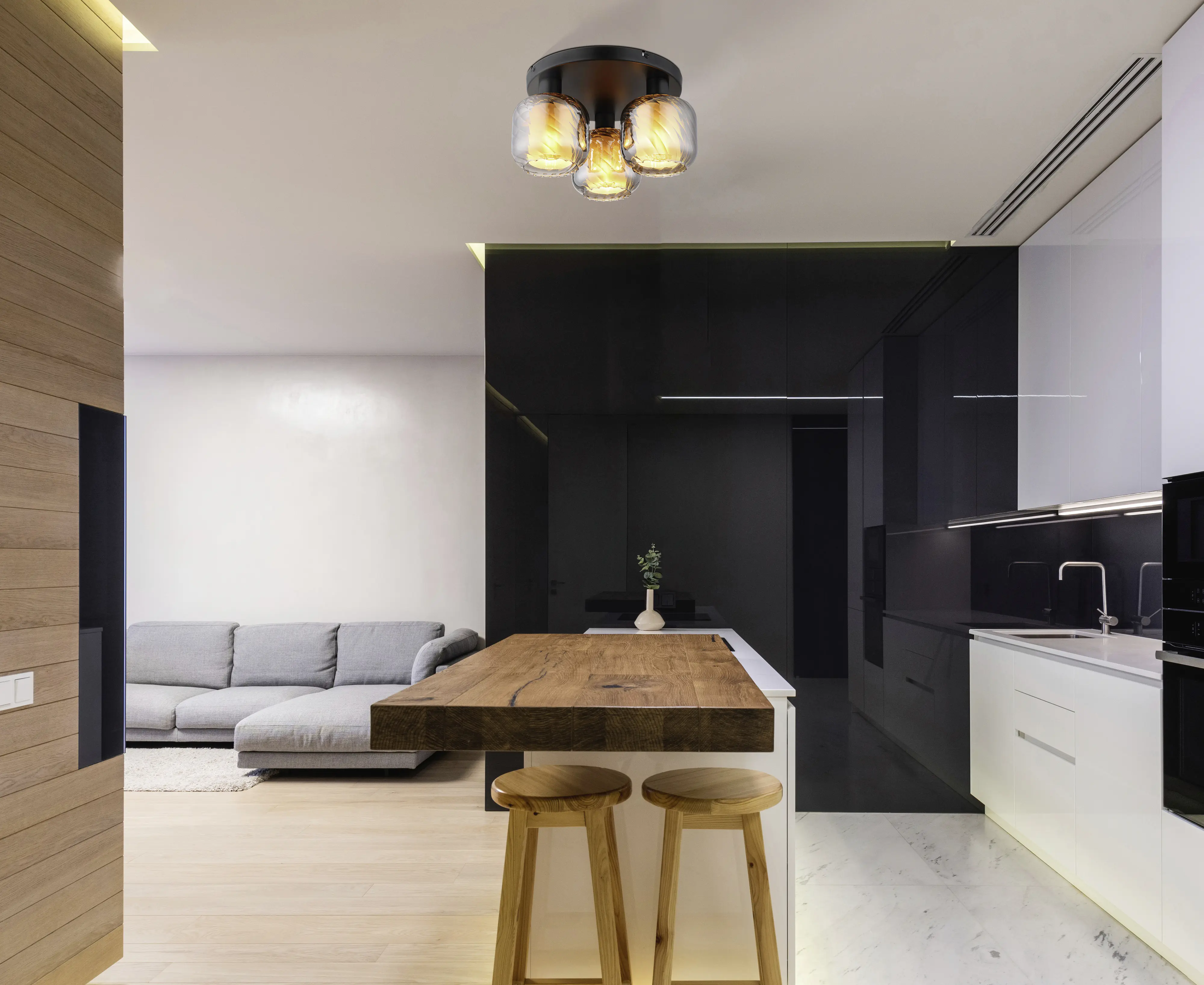 Globo Deckenleuchte Xia Ø 37 x 19 cm schwarz matt