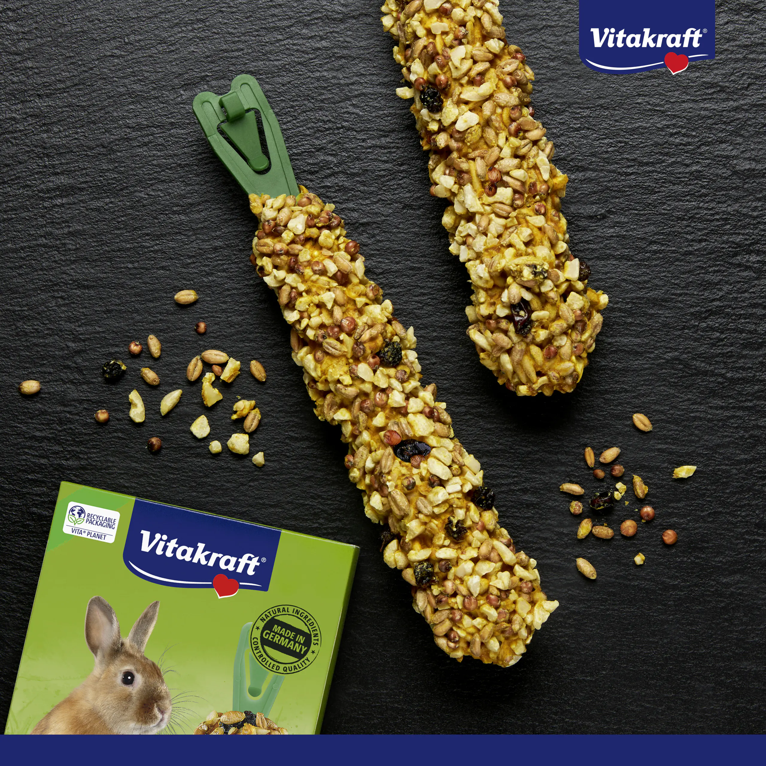 Vitakraft Nagerfutter Snack Kräcker 112 g Traube & Nuss 2 Stück