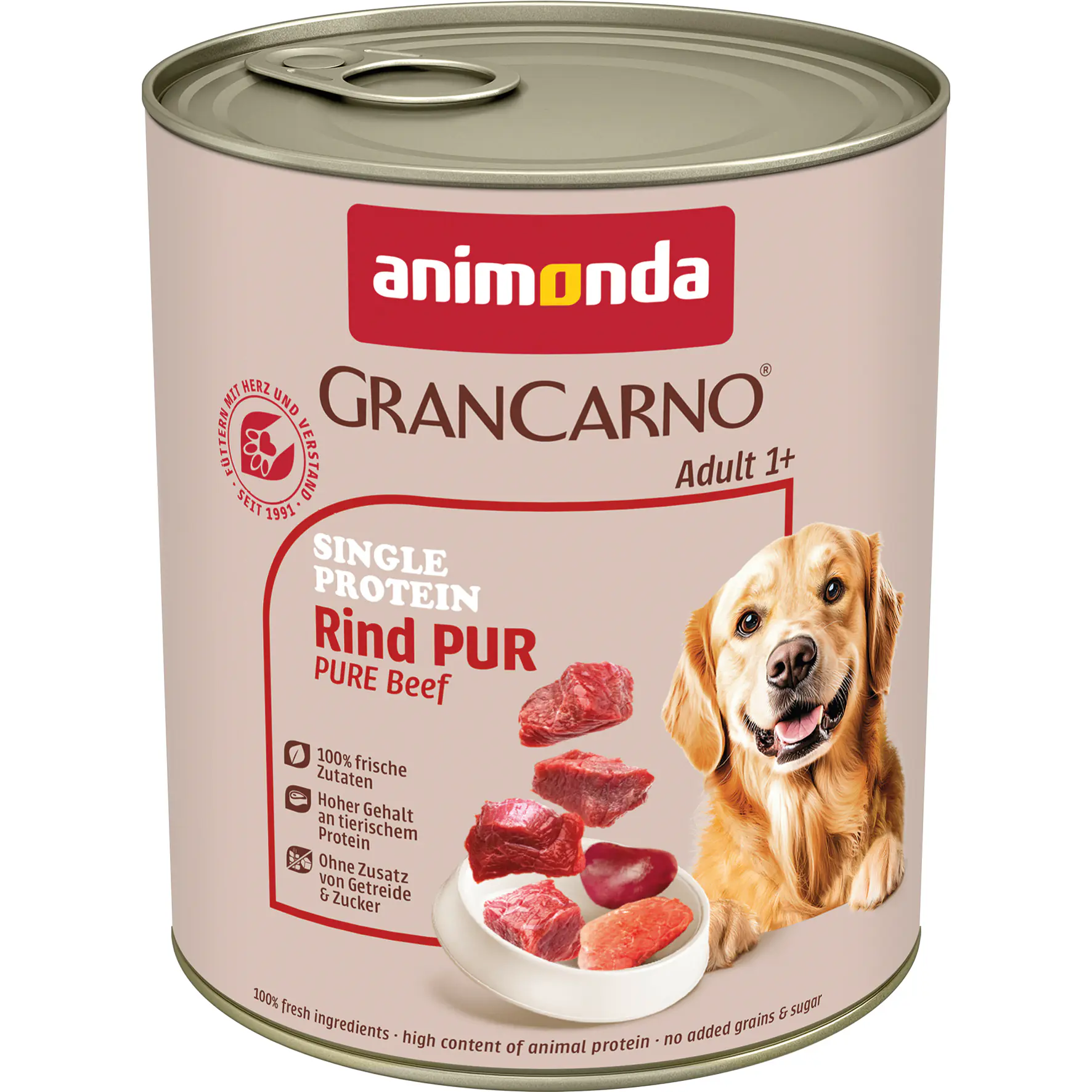 Animonda GranCarno Hundenassfutter Adult Single Protein getreidefrei 800 g Rind