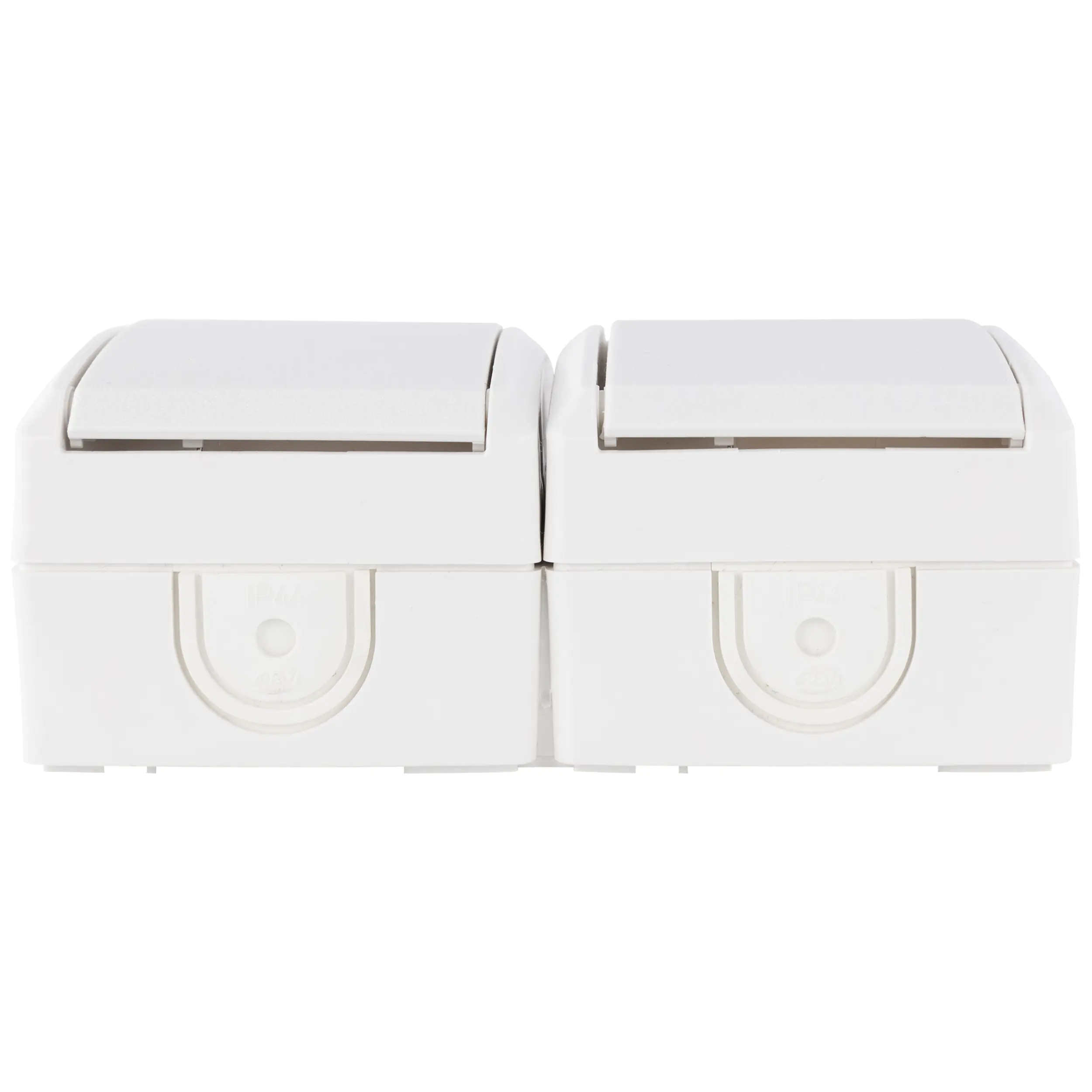 REV Steckdose Aufputz AquaForm, weiß, 2-fach, waagerecht