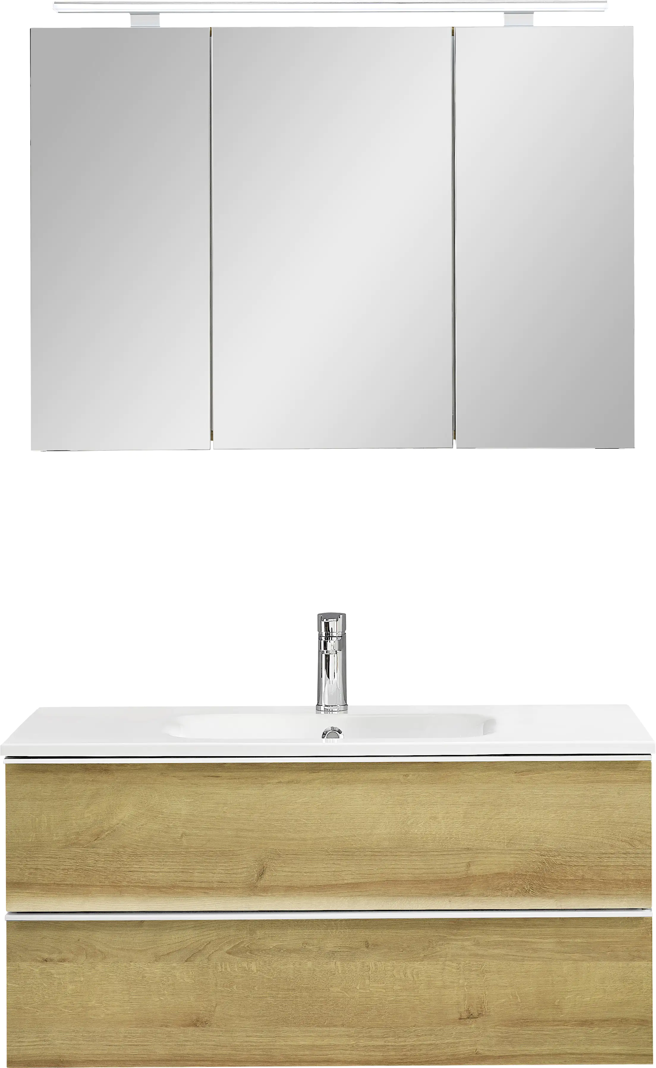 Primaster Bad-Set Düsseldorf riviera 101 cm LED-Leuchten, Mineralgusswaschtisch