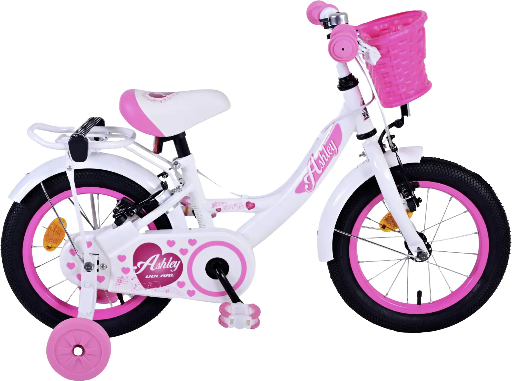 Volare Kinderfahrrad Ashley 14 Zoll RH 23cm weiß/pink
