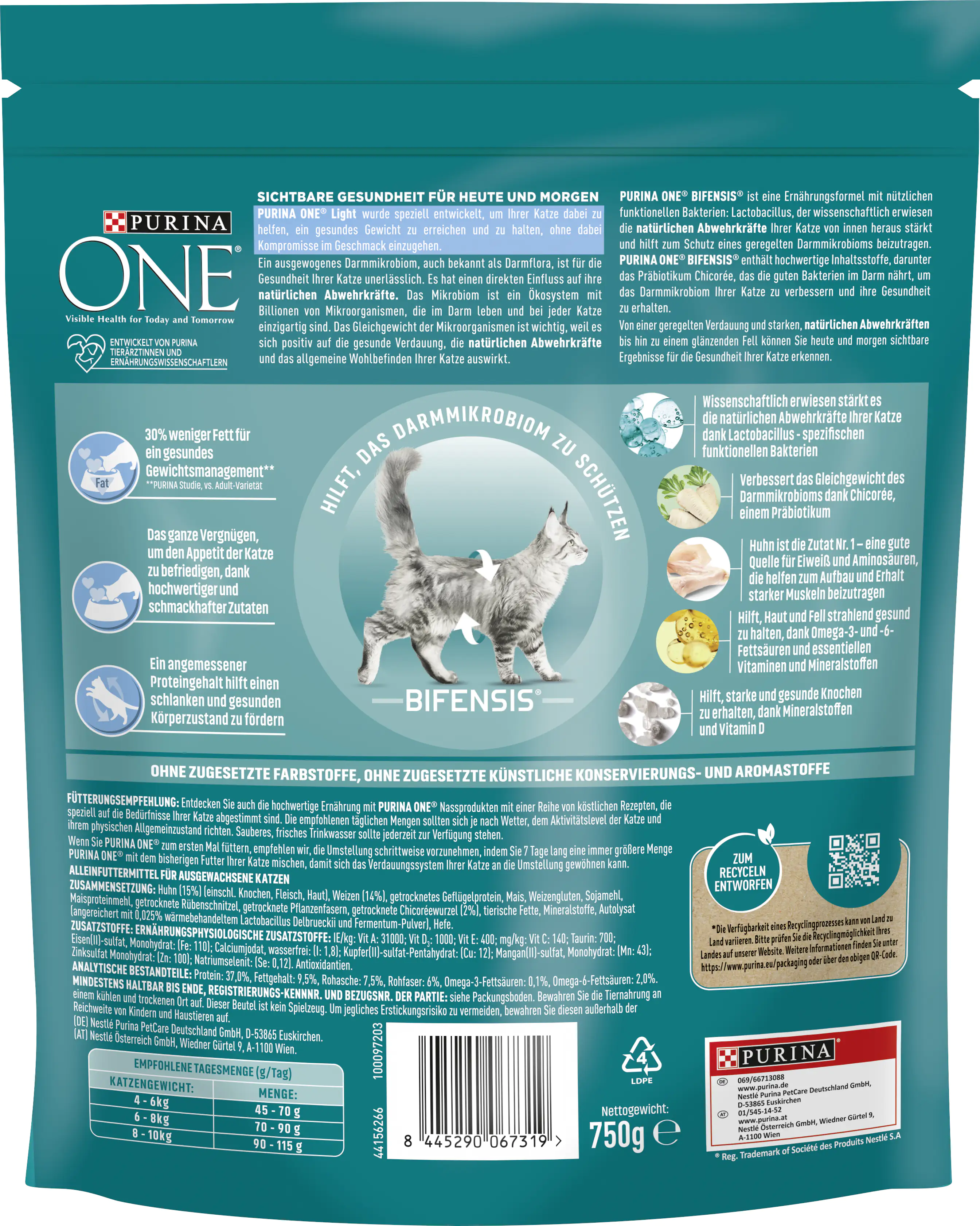 Purina ONE Light reich an Huhn und Weizen 750 g