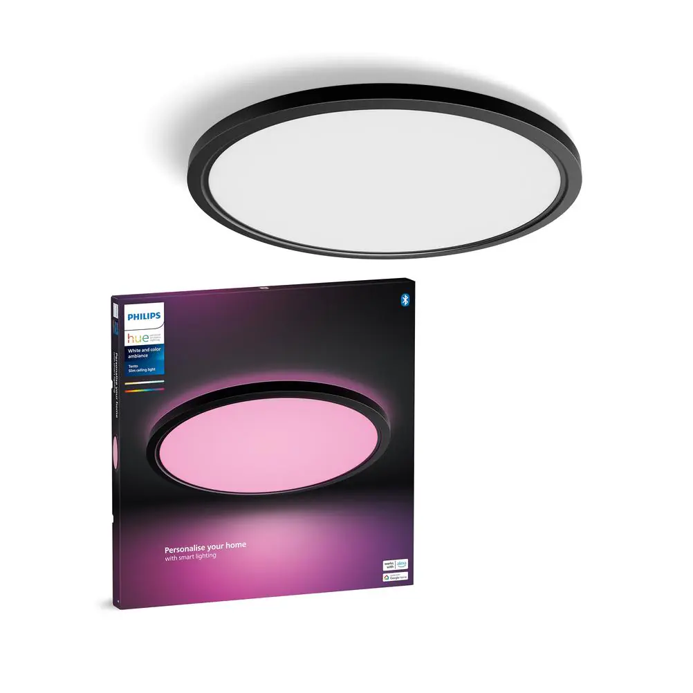 Philips Hue LED Deckenleuchte Tento rund schwarz 55 x 55 cm RGB  Philips Hue LED Deckenleuchte Tento rund schwarz 55 x 55 cm RGB