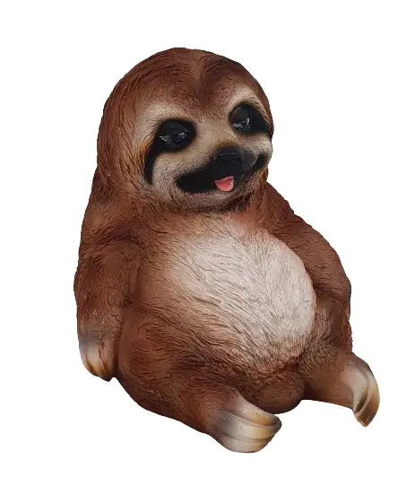 Dekofigur Faultier sitzend 17 x 15 cm braun