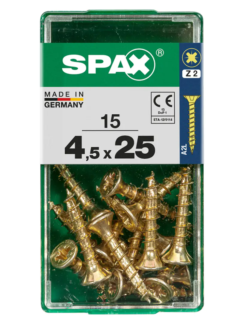 Spax Universalschrauben 4.5 x 25 mm PZ 2 - 15 Stk.