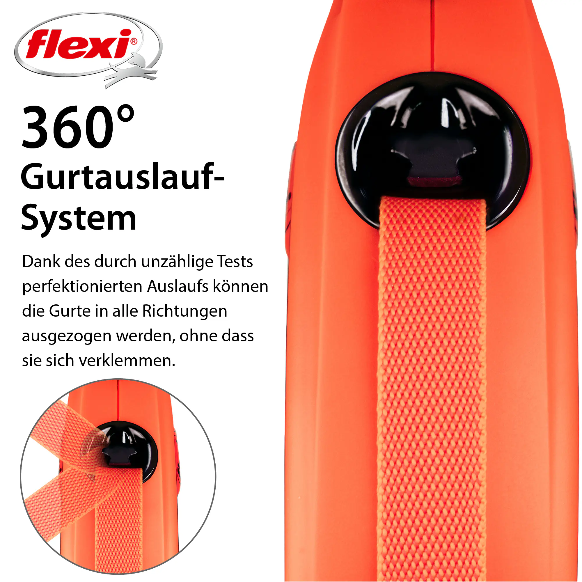 Flexi Hundeleine Xtrem schwarz/orange Gurt 5 m
