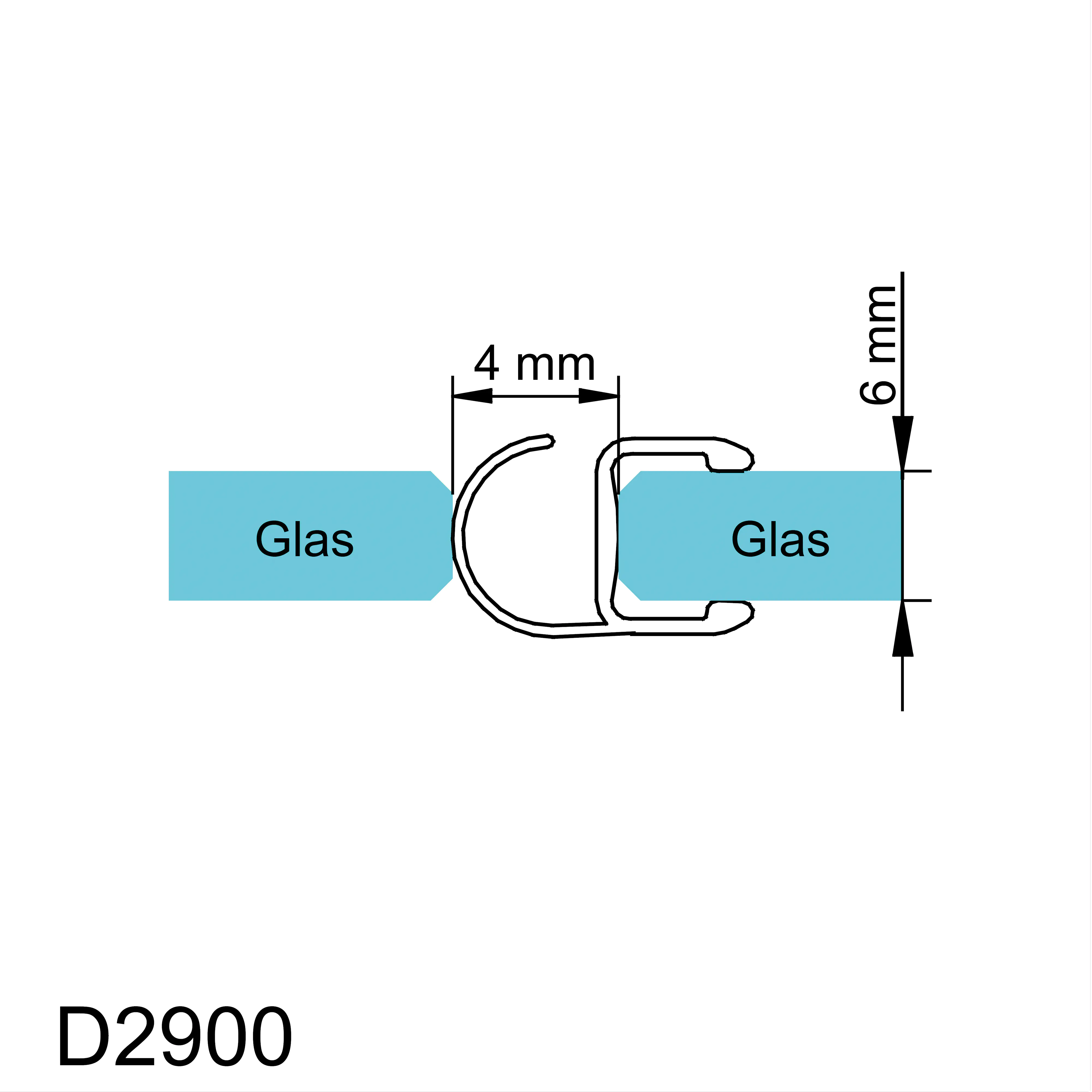 Schulte Duschdichtung Glasstärke: 6 mm Länge: 201 cm