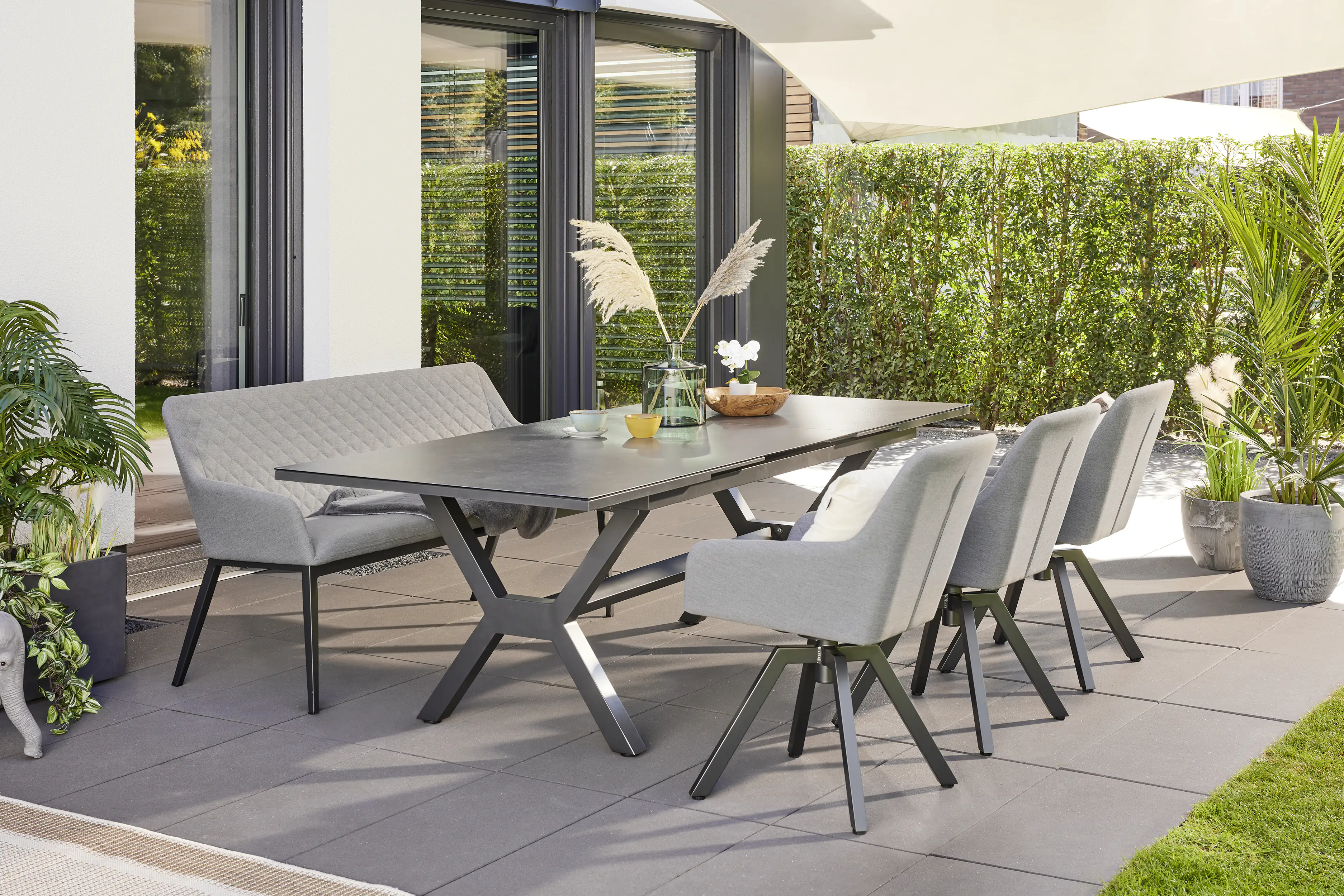 Primaster Bank Miramar mit wetterfestem Bezug grau Primaster Bank Miramar mit wetterfestem Bezug grau