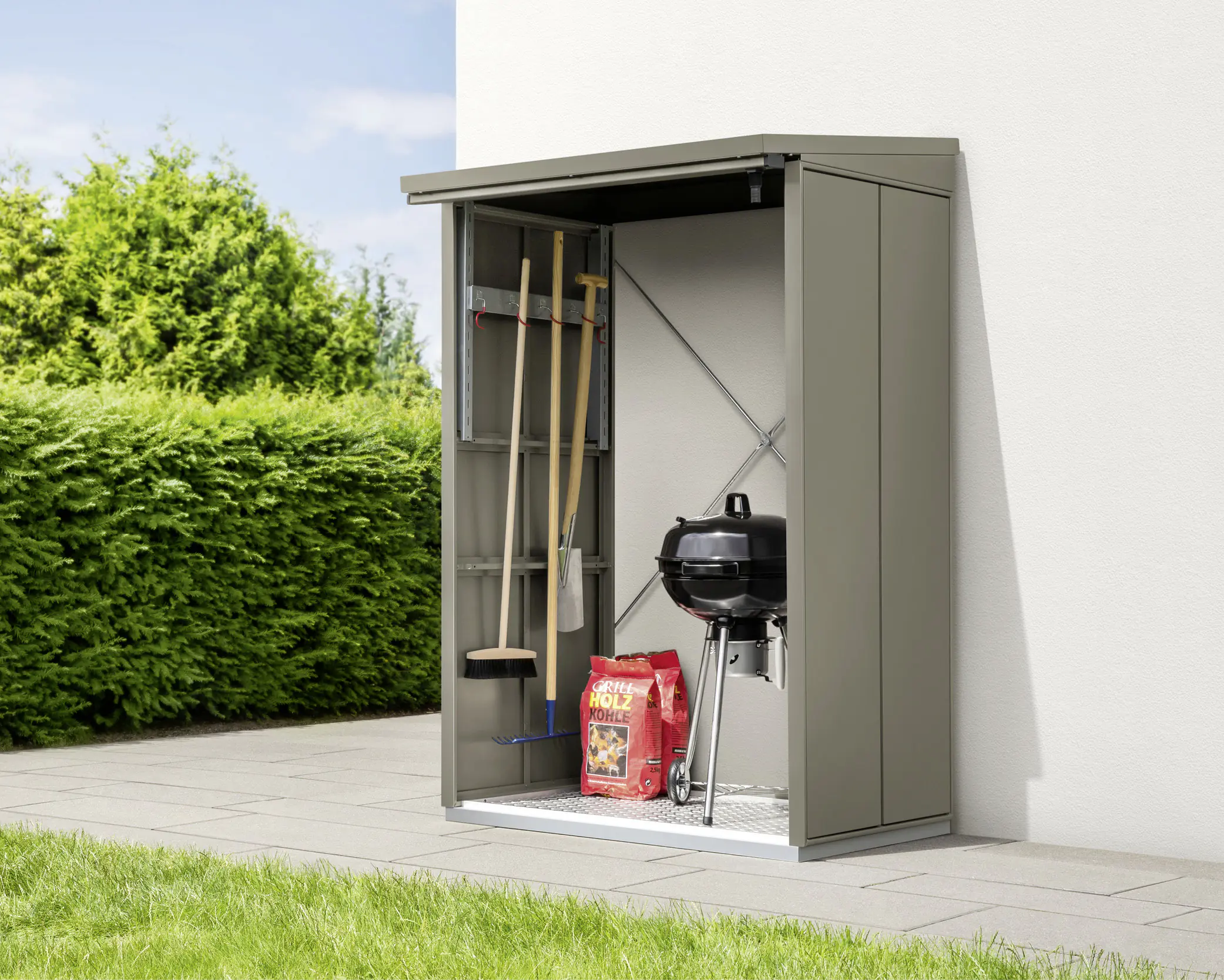 Ecostar Kaminholzregal Elegant-V Typ 1, purpurrot, mit Verstrebung