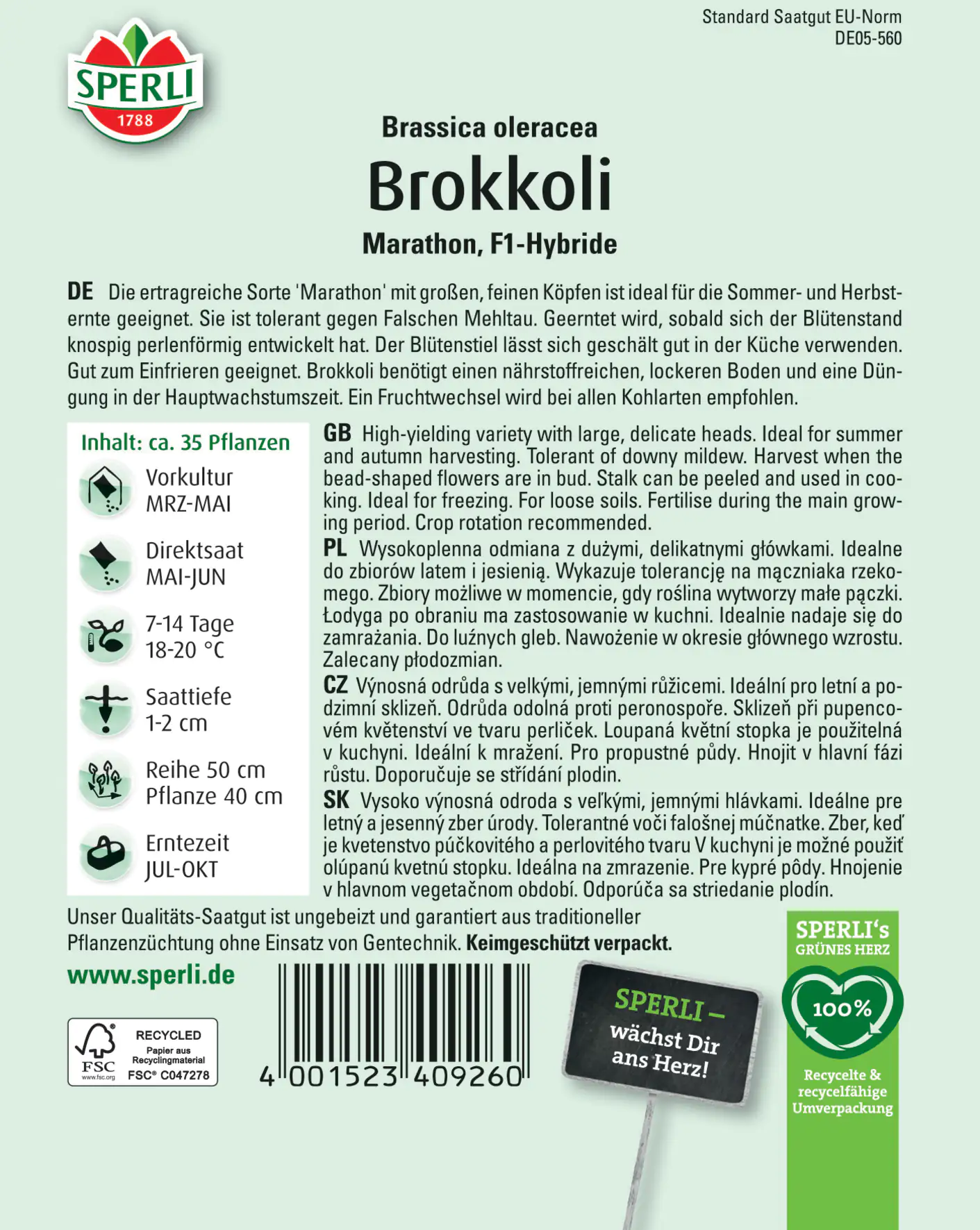 Sperli Brokkoli Marathon F1