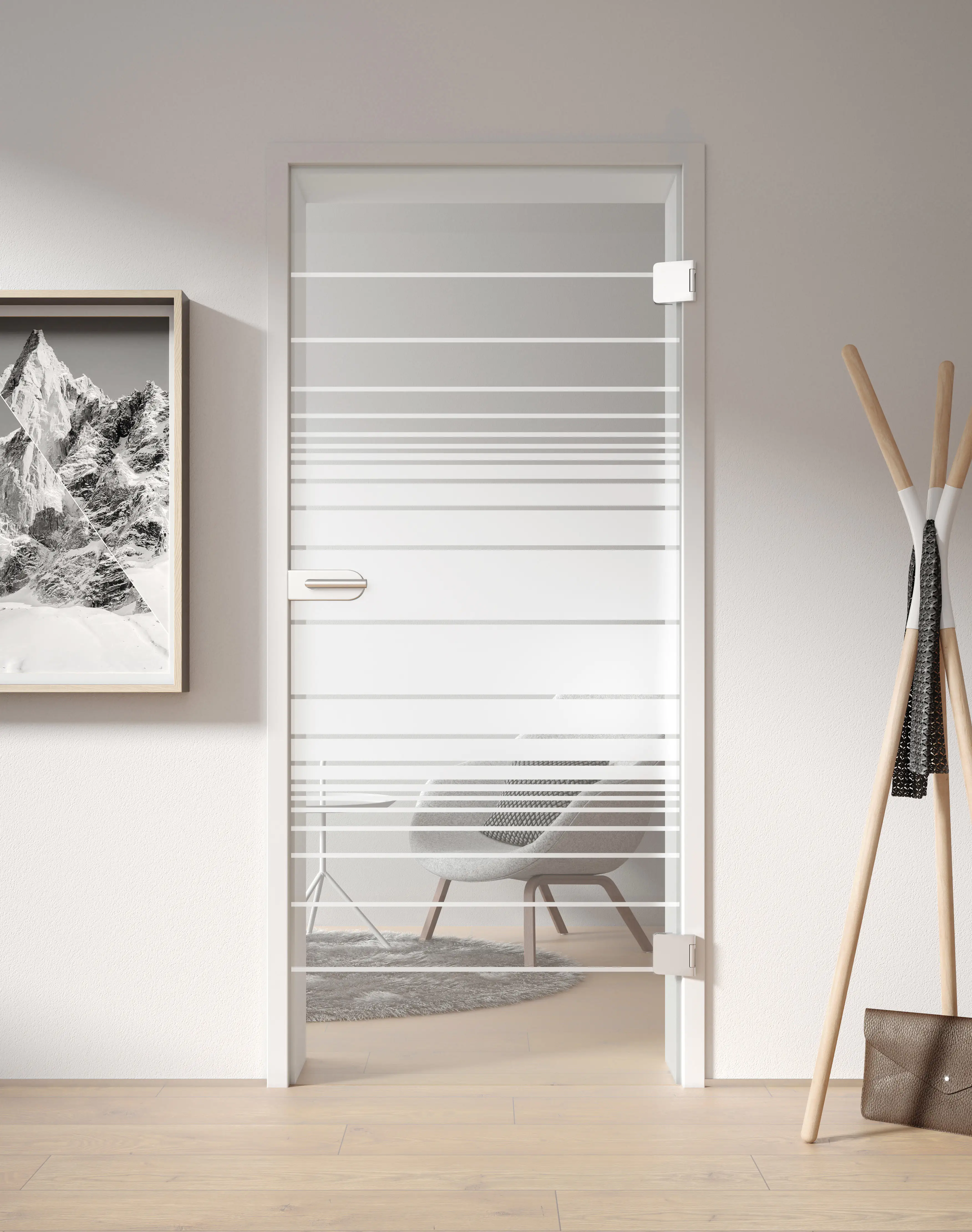 Ambiente Glas-Drehtür DIN rechts Dekor S 36/83 ESG Glas