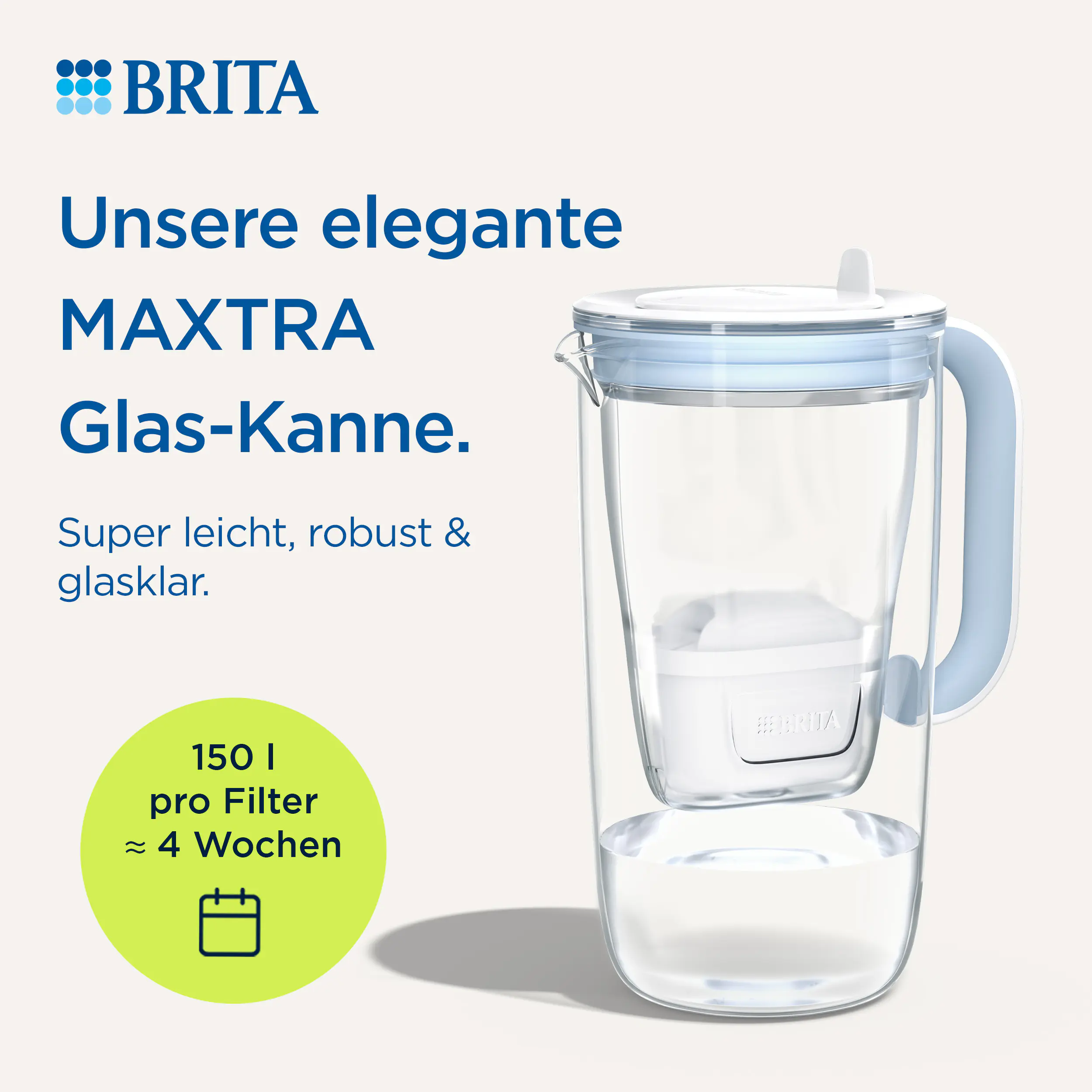 Brita Wasserfilter-Glaskanne ONE 2,5 l Füllmenge