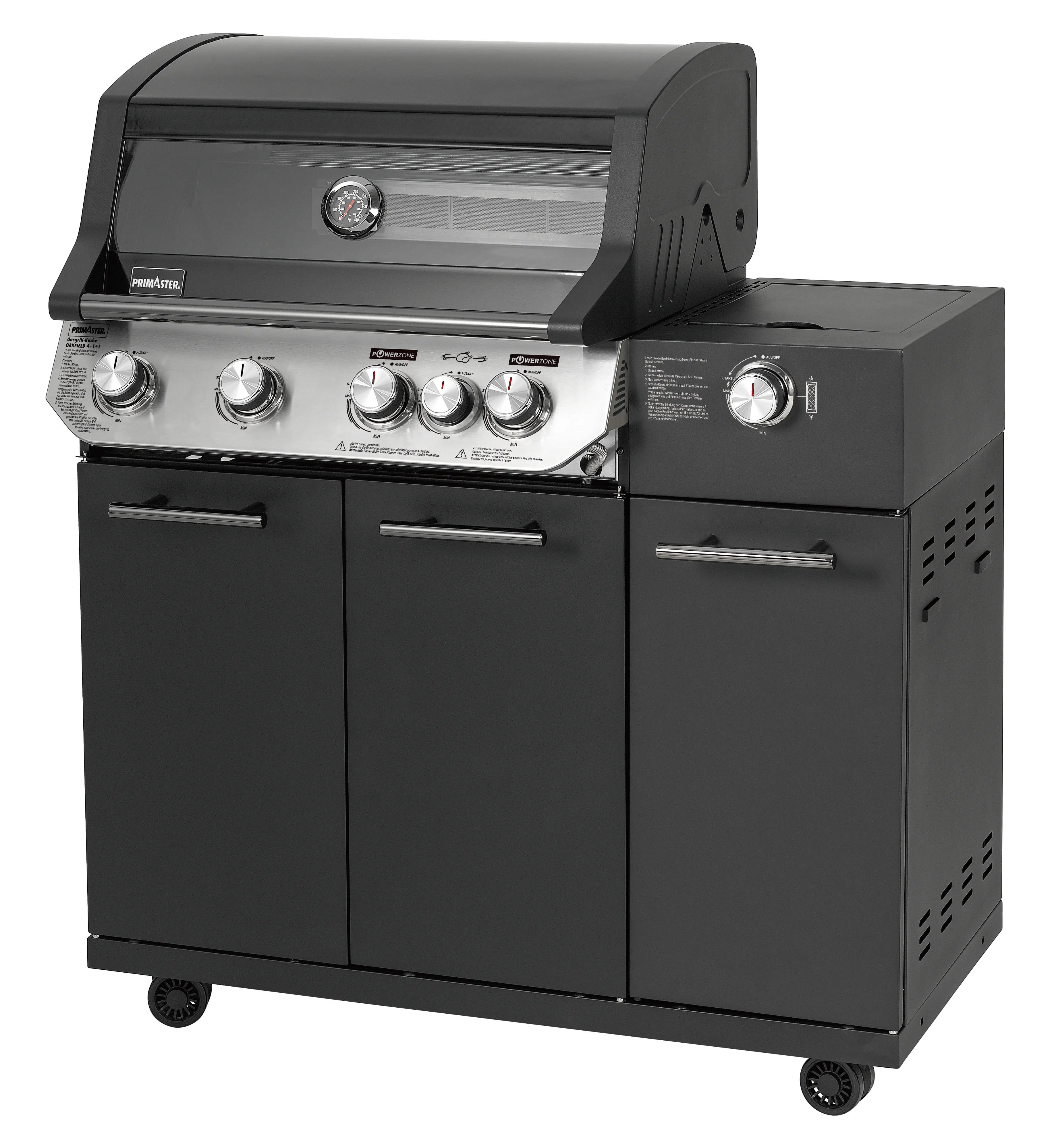 Primaster Outdoorküche Oakfield inkl. Gasgrill + Kühlschrank & Spüle 274 x 122 cm