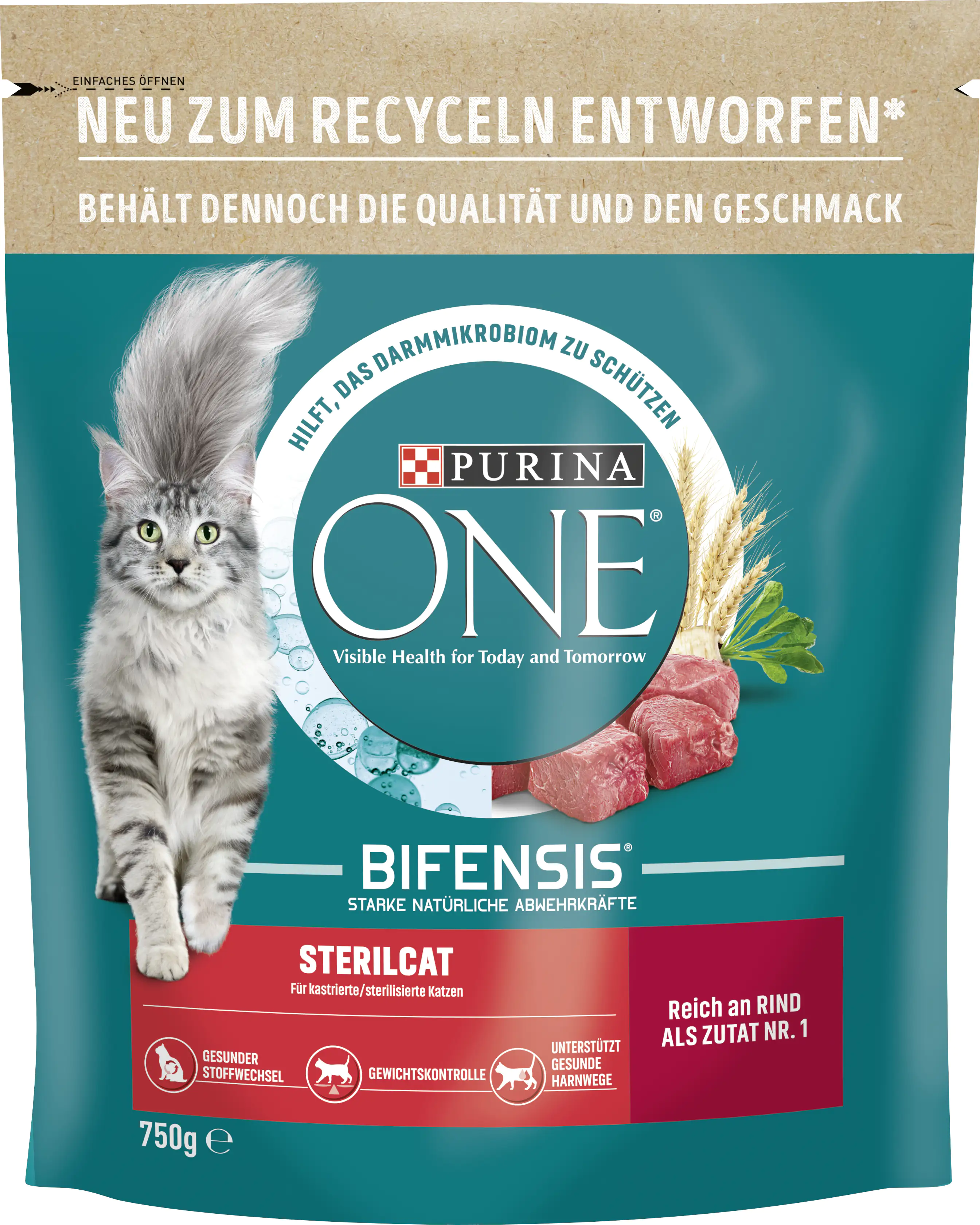 Purina ONE Sterilcat reich an Rind und Weizen 750 g
