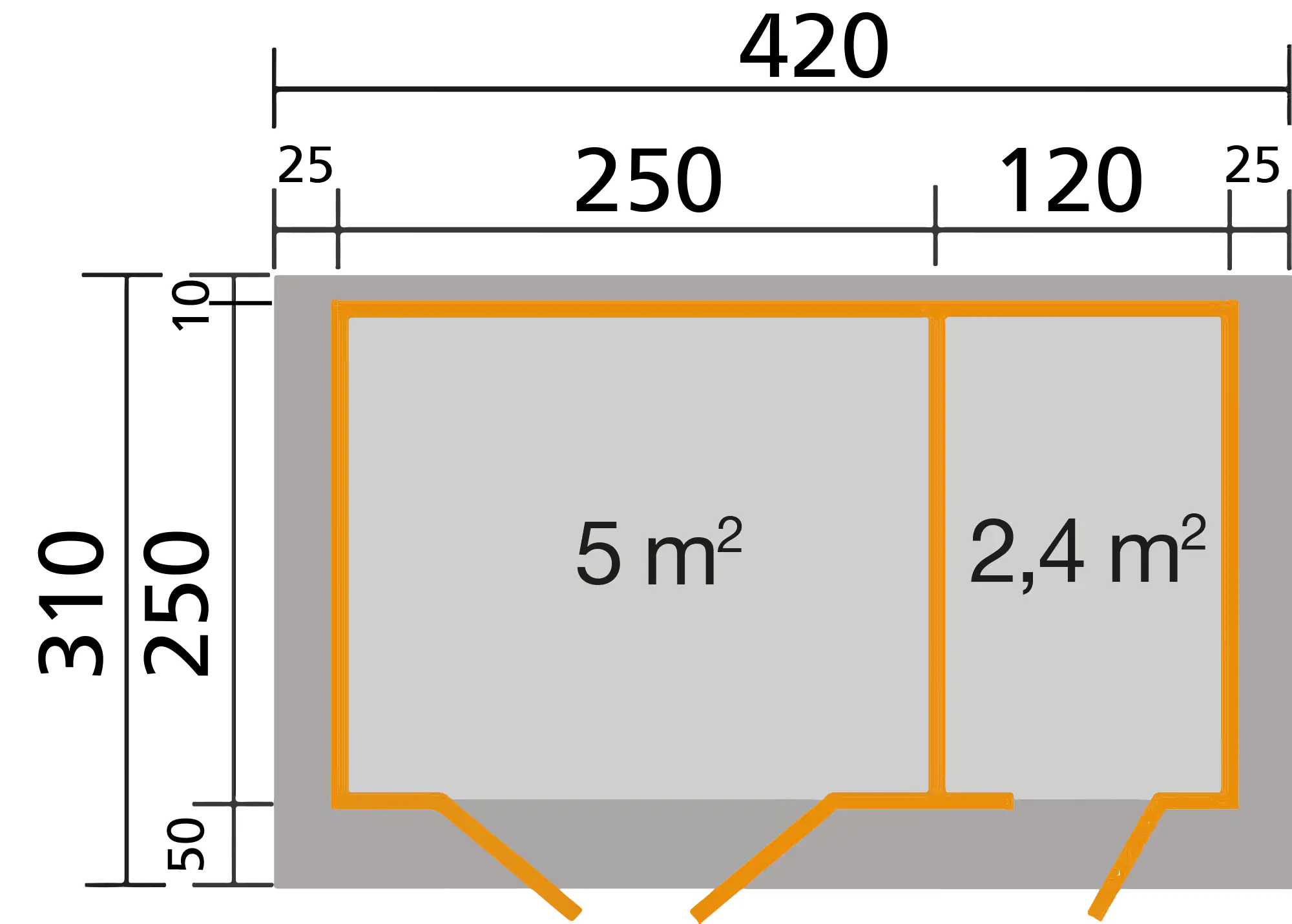 Weka Gartenhaus Luisa 370 x 250 cm anthrazit mit Fußboden Weka Gartenhaus Luisa 370 x 250 cm anthrazit mit Fußboden