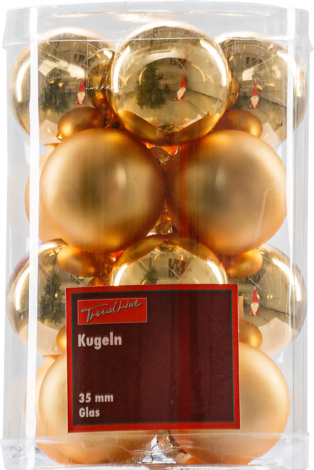 2076601538820_01 TrendLine Weihnachtskugeln aus Glas Ø 3,5 cm gold 16 Stück