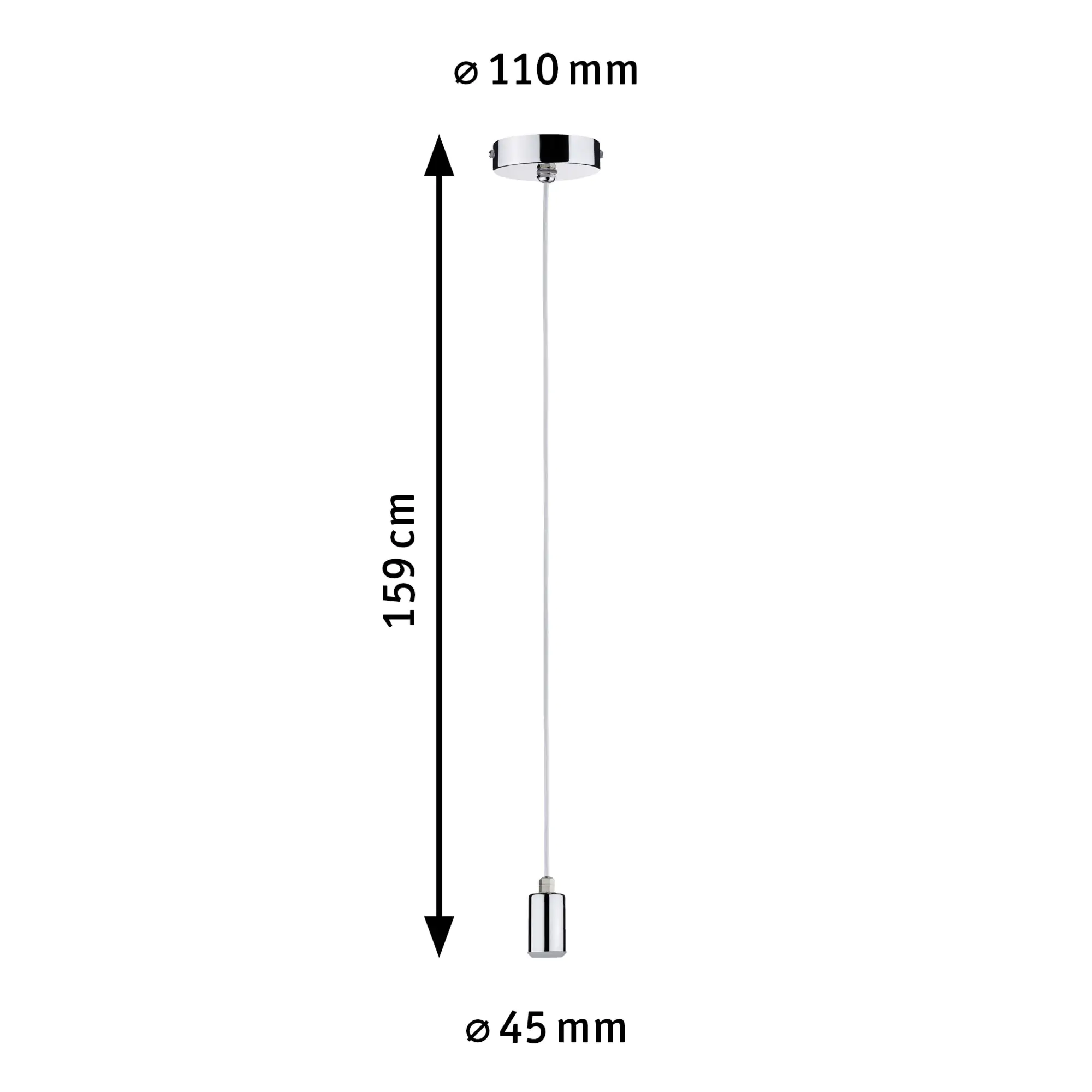 Paulmann Pendelleuchte Larus chrom Ø 11 cm E 27, max. 60 W, dimmbar Paulmann Pendelleuchte Larus chrom Ø 11 cm E 27, max. 60 W, dimmbar