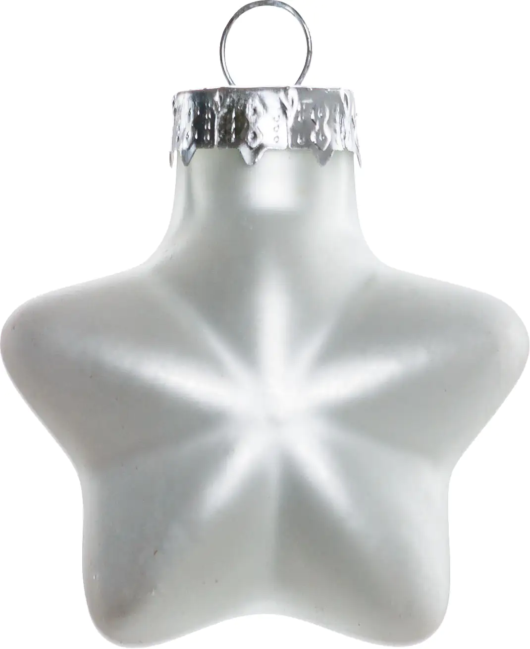 2076601538684_03 TrendLine Weihnachtskugeln Glas-Sterne 4 cm weiß 12 Stück