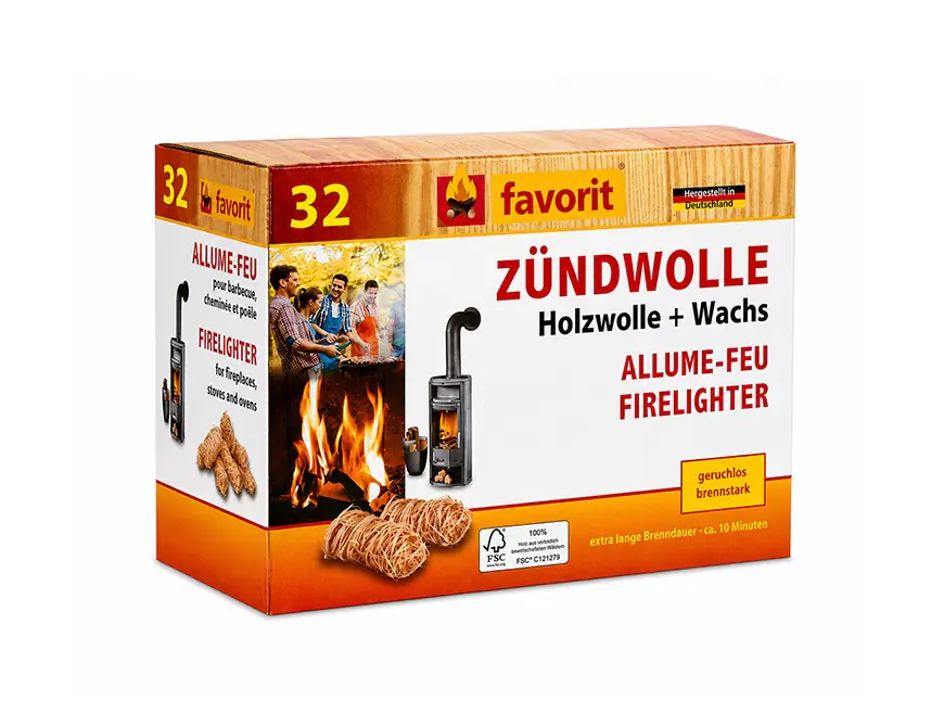 Favorit Anzündwolle 32 Stück